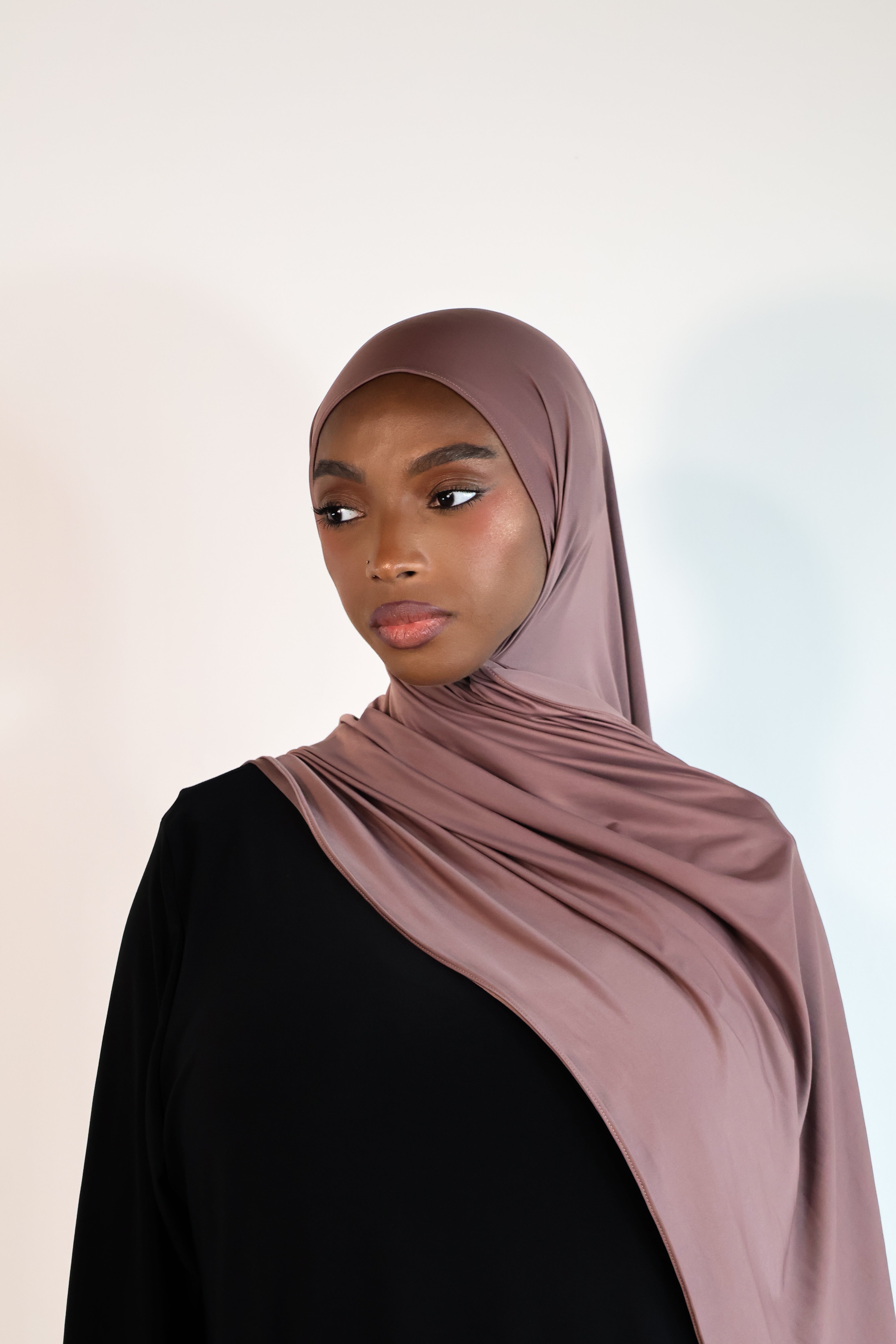Hijab en jersey fluide - Mocha