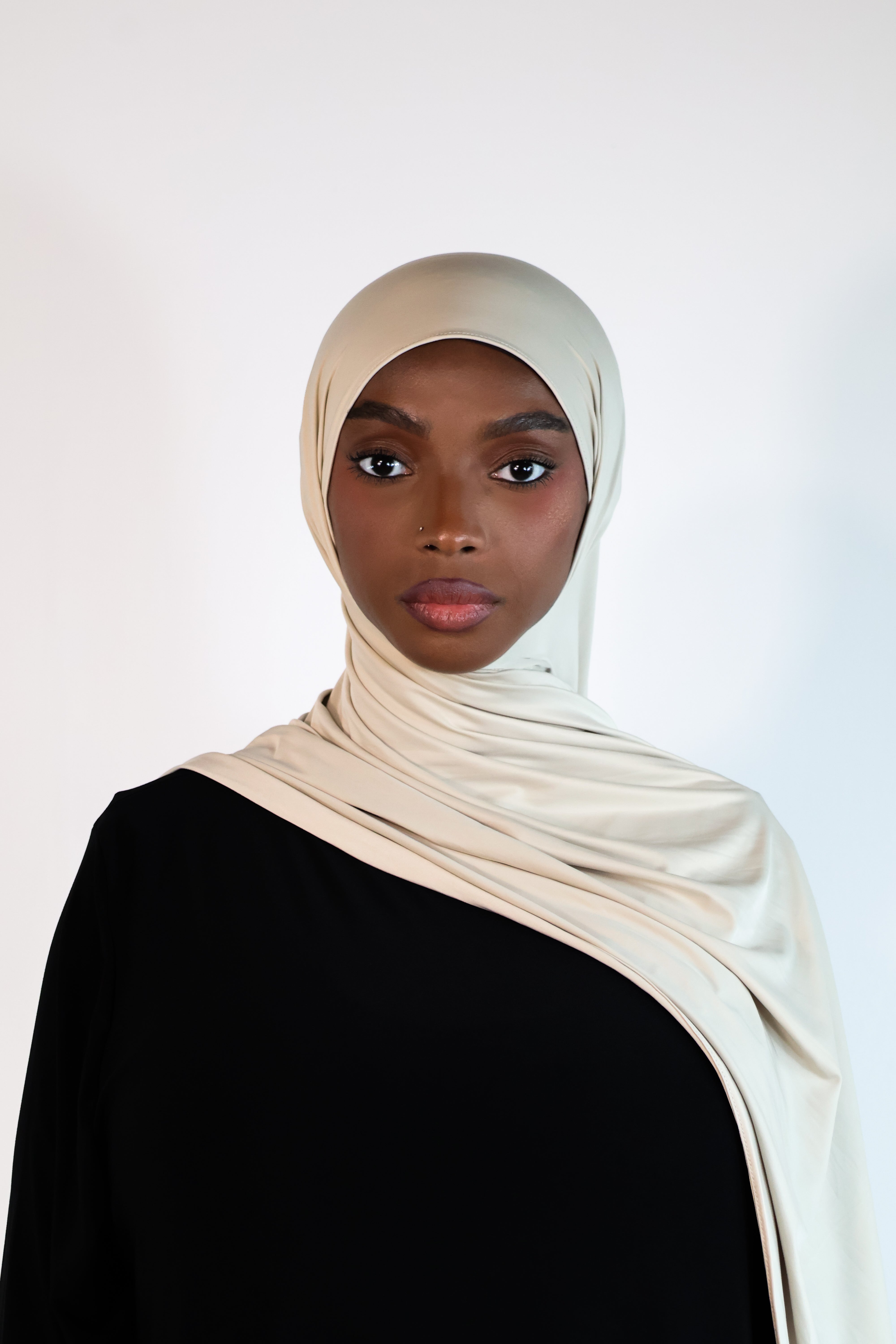 Hijab en jersey fluide - Latte
