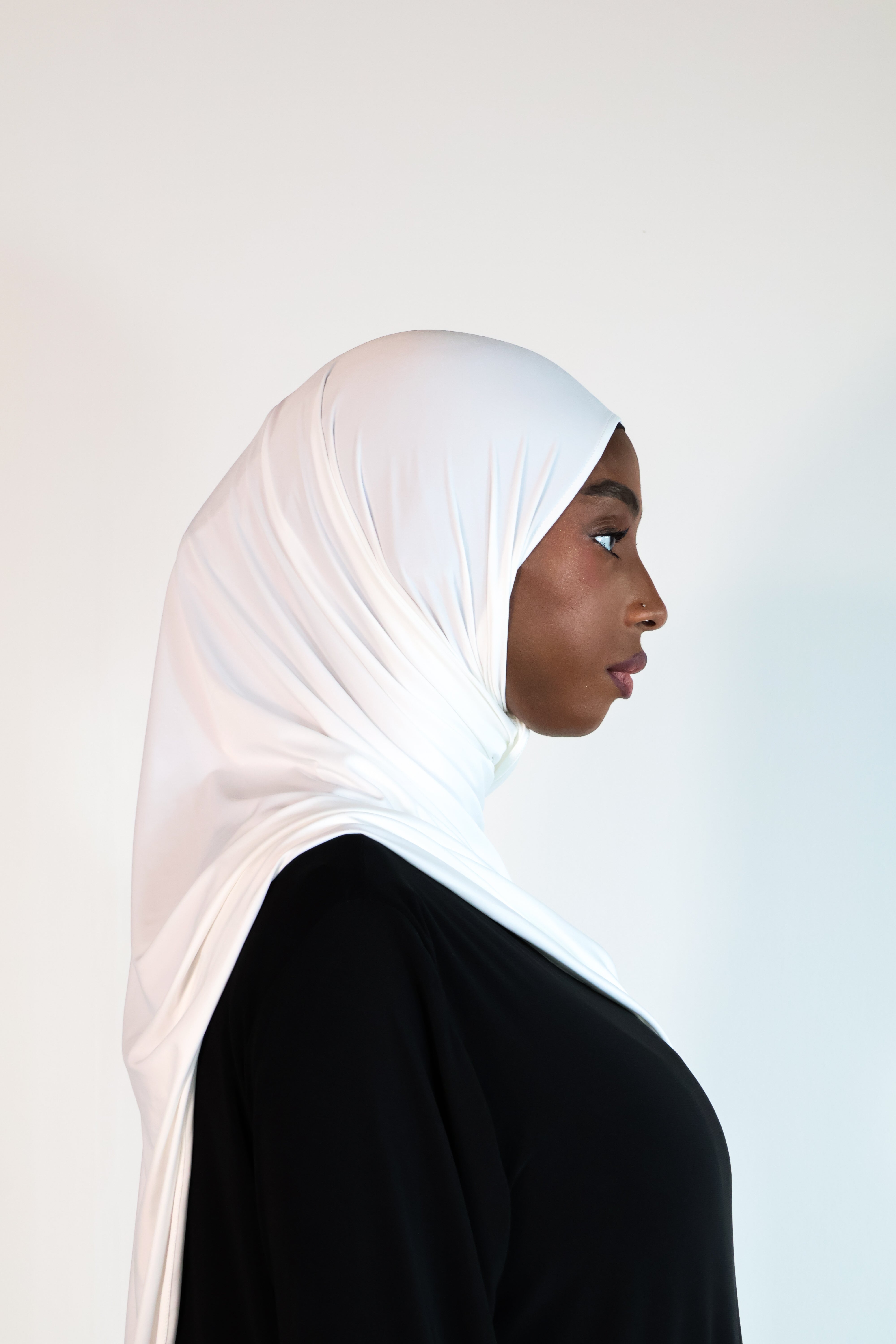 Hijab en jersey fluide - White