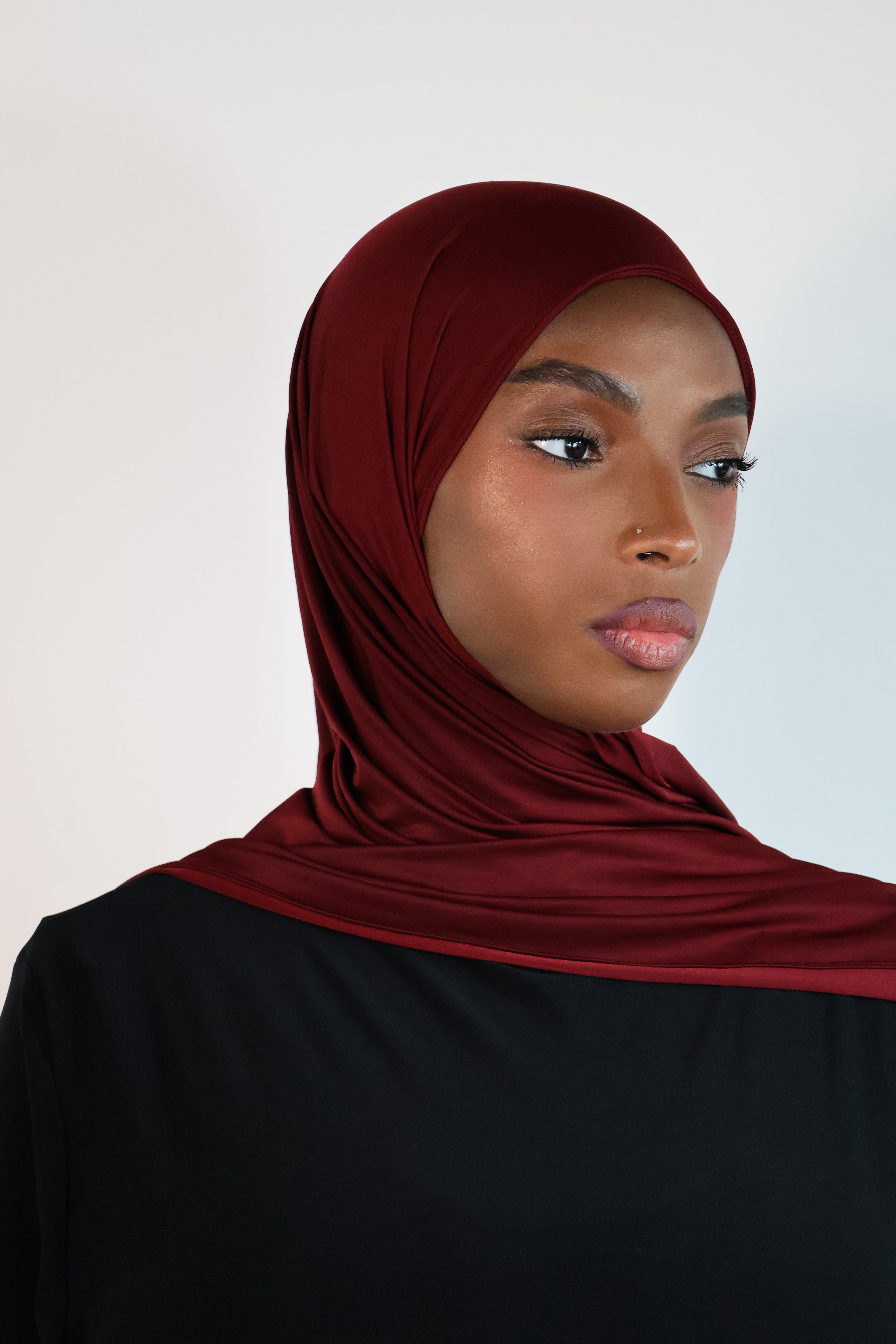 Hijab en jersey fluide - Berry
