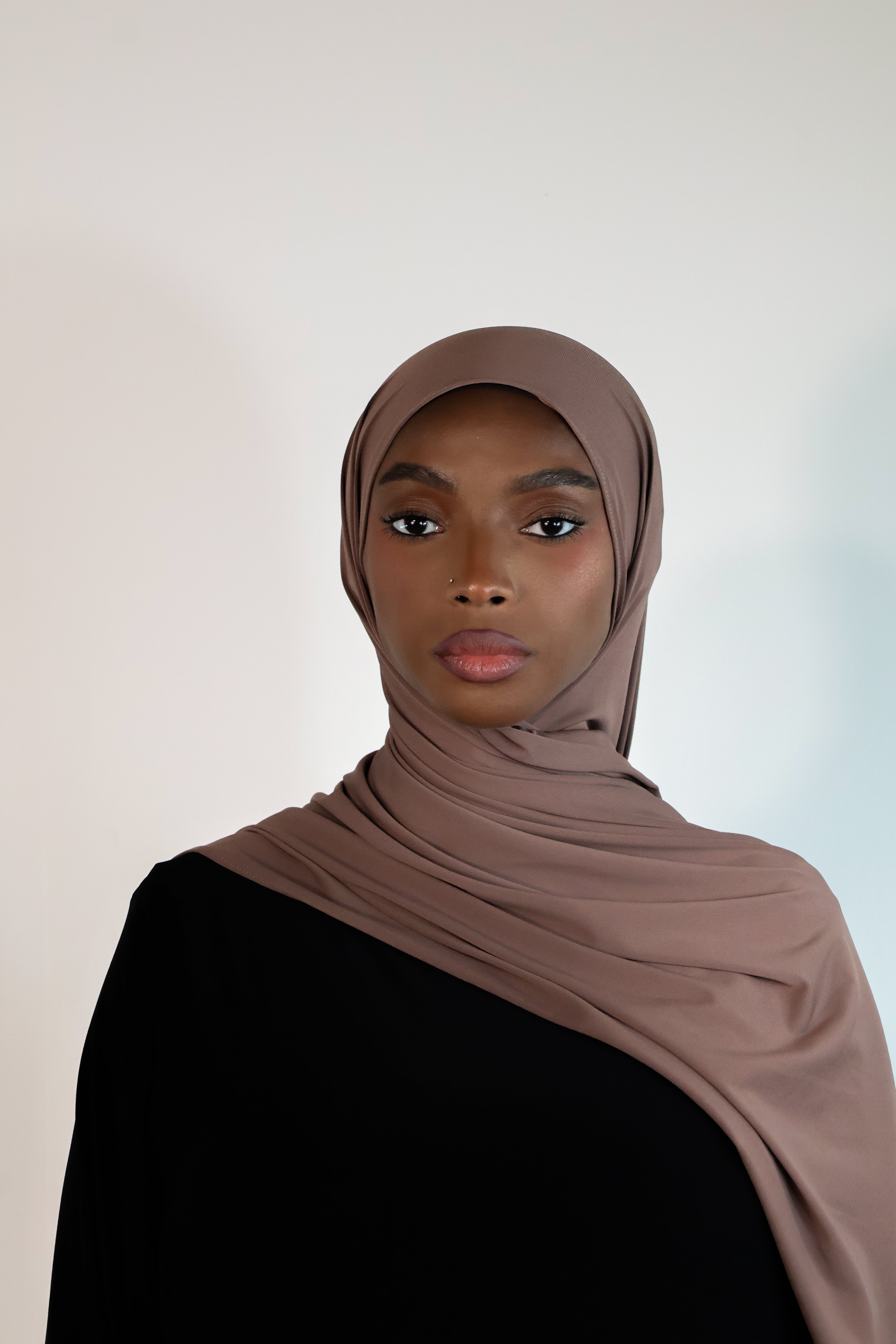 Hijab en jersey premium - Walnut