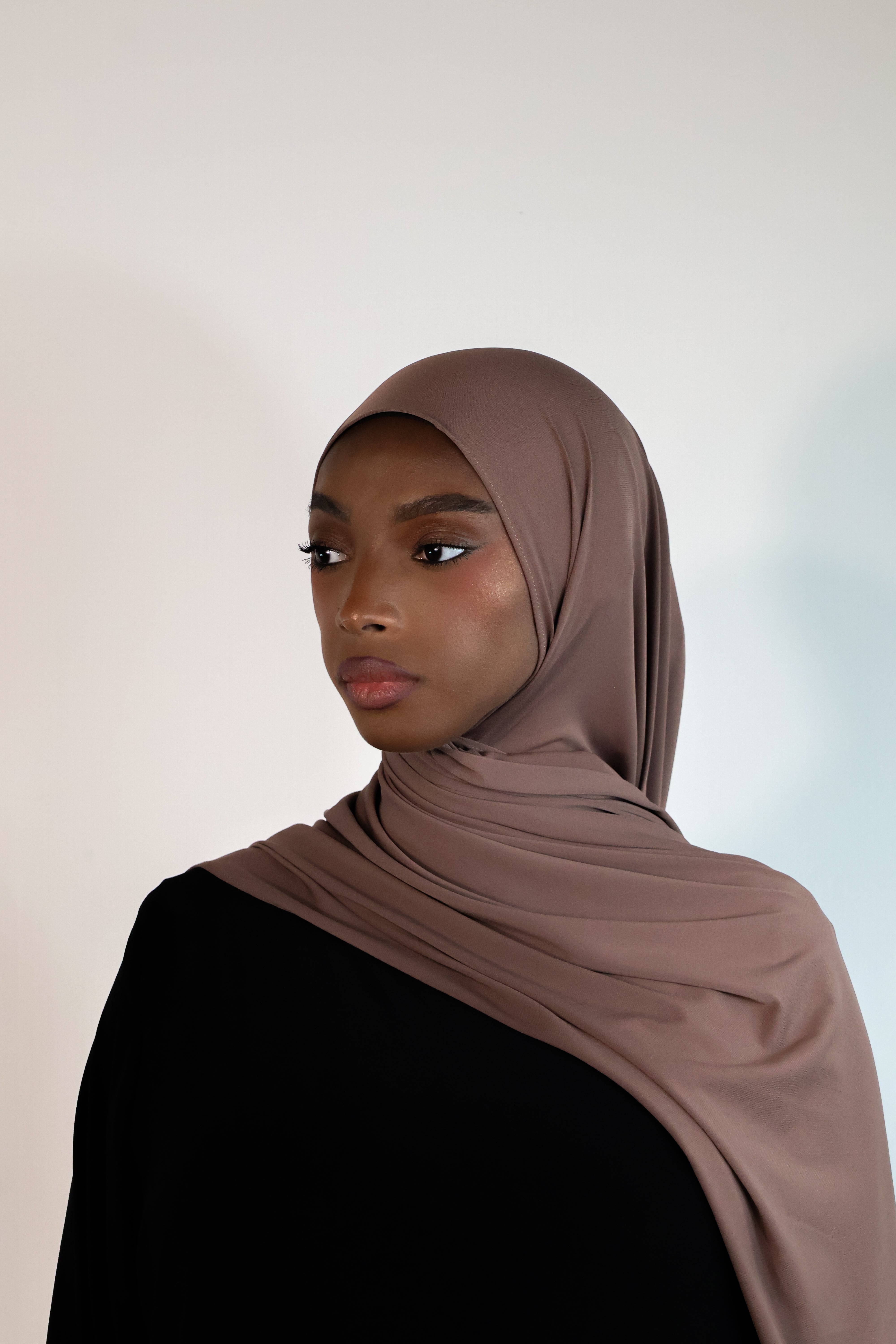 Hijab en jersey premium - Walnut