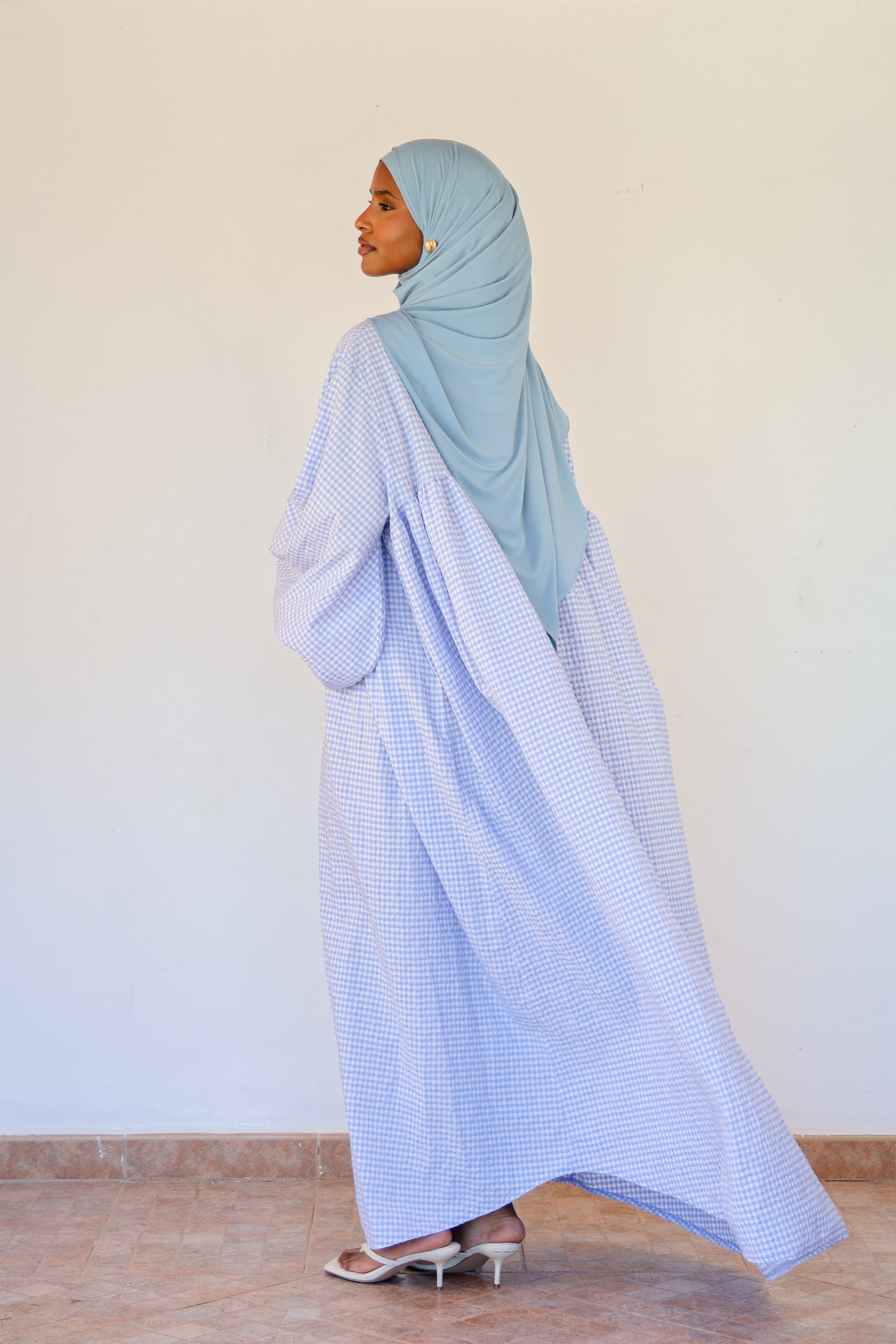 Gingham dress - Sky blue