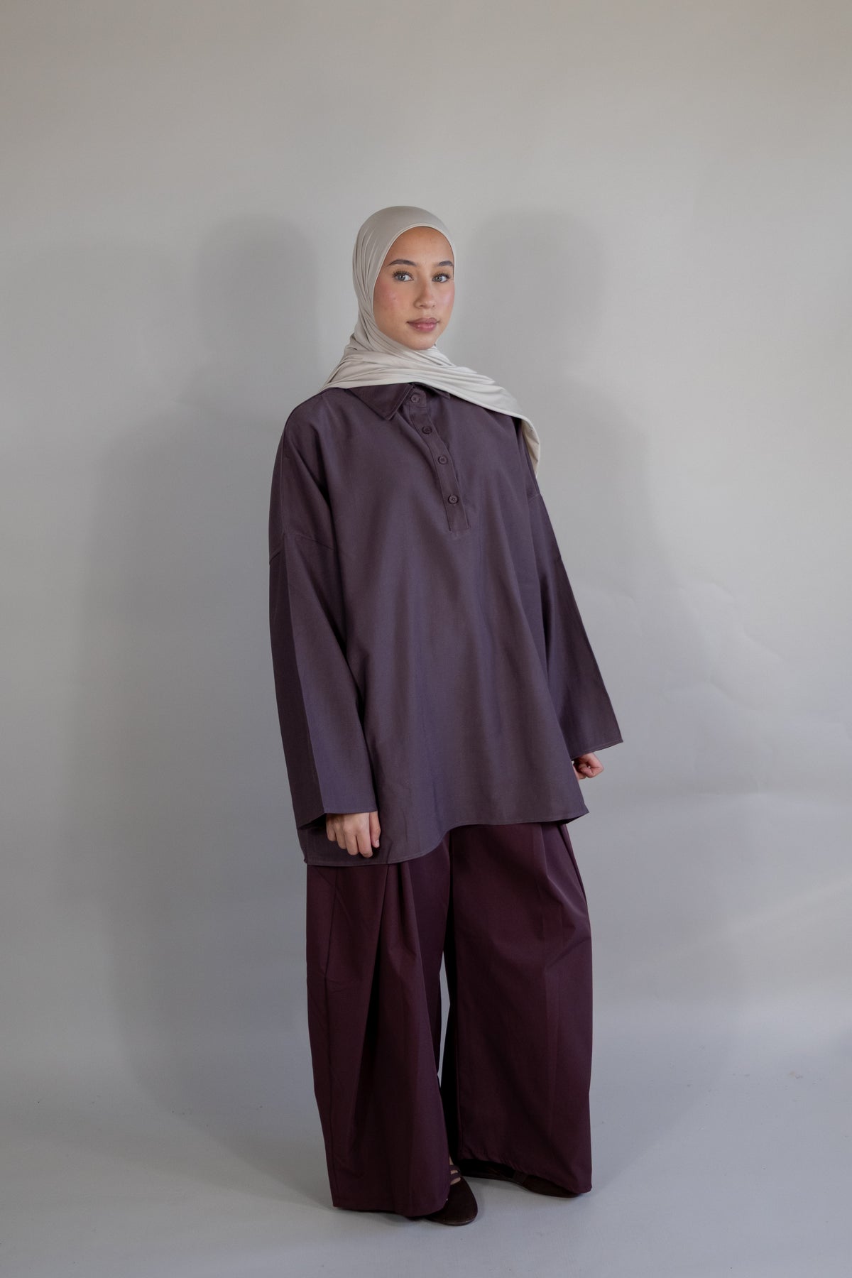 Chemise tencel - Prune