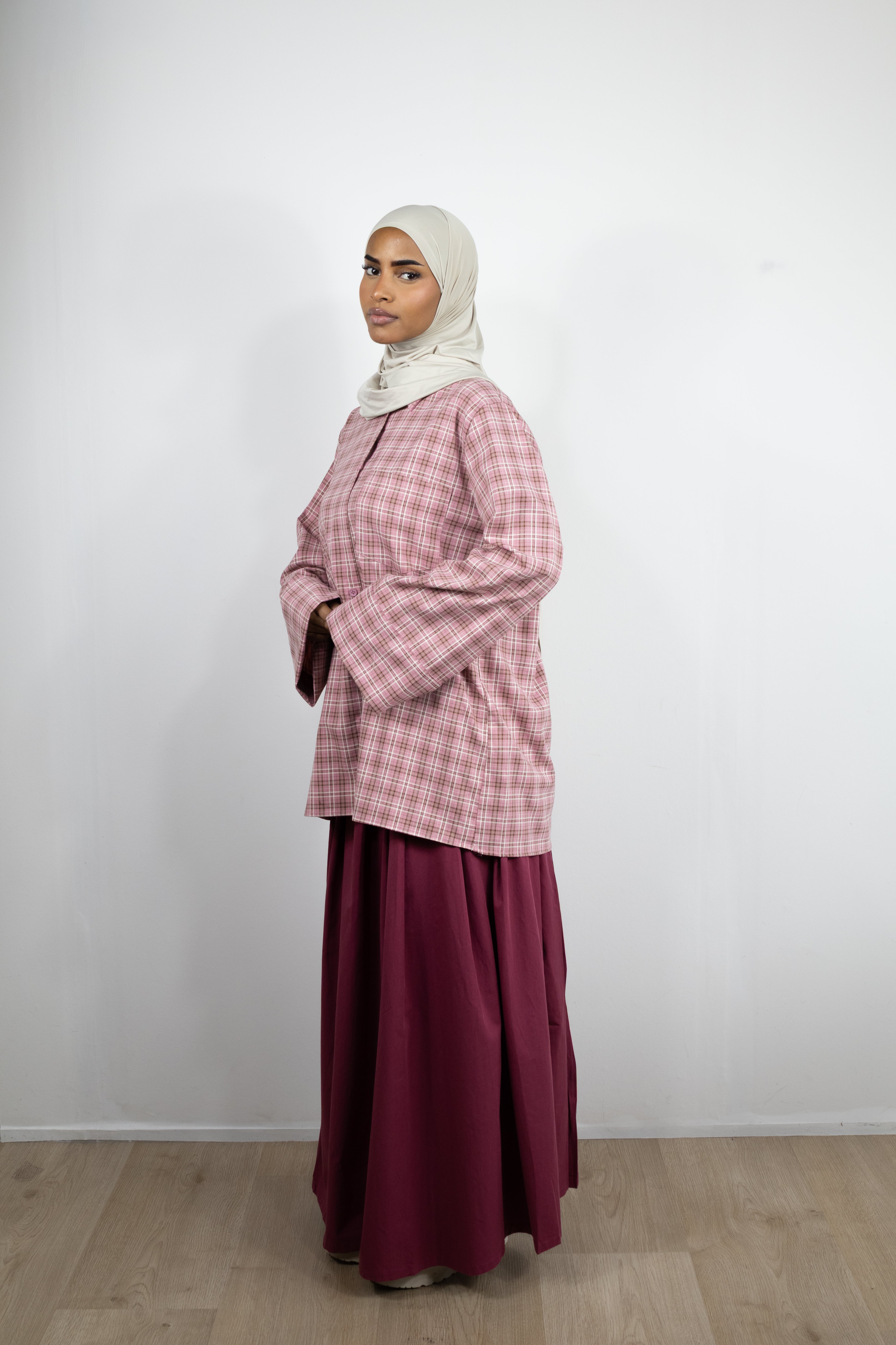 Chemise a carreaux - Rose