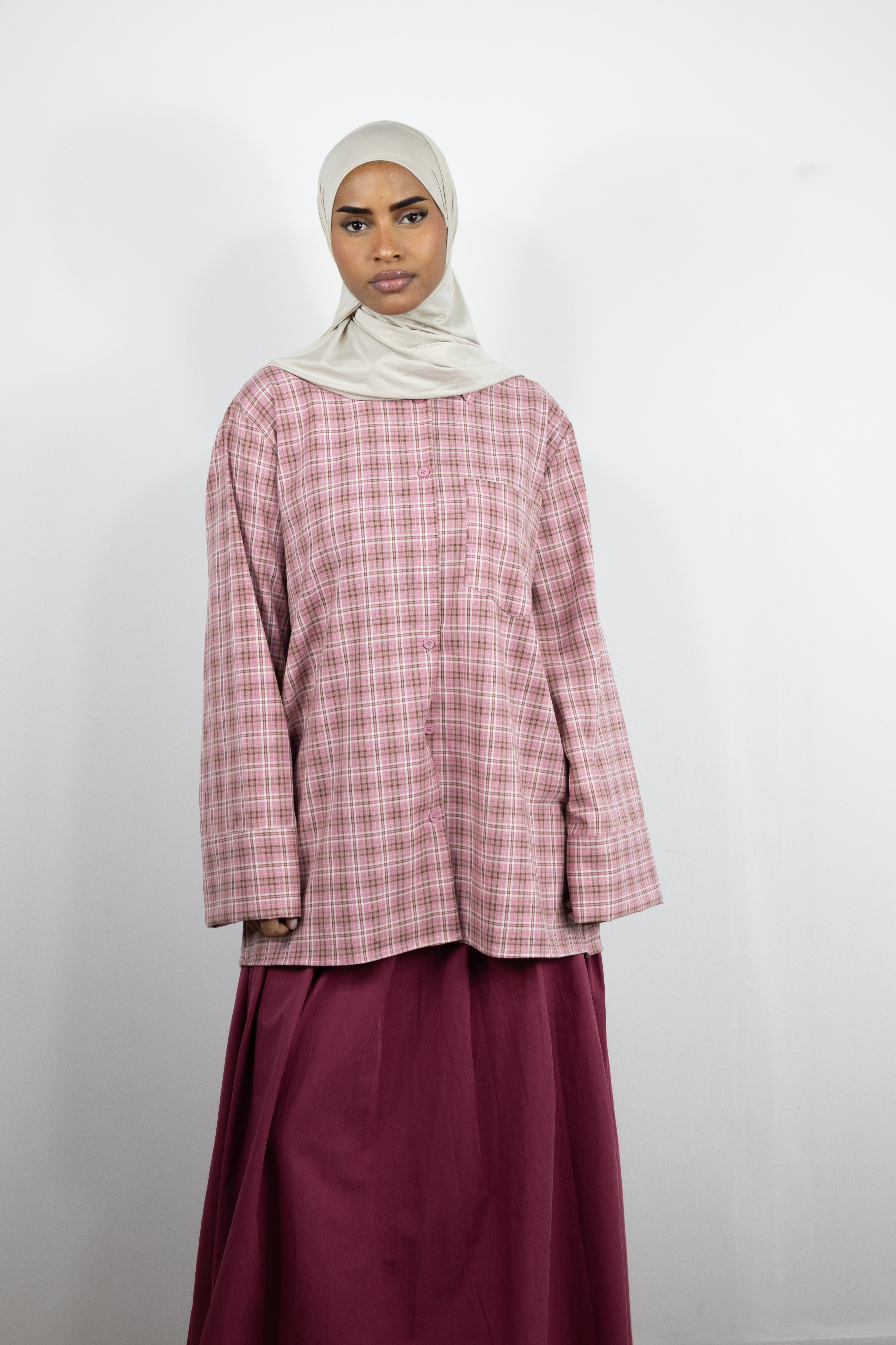 Chemise a carreaux - Rose