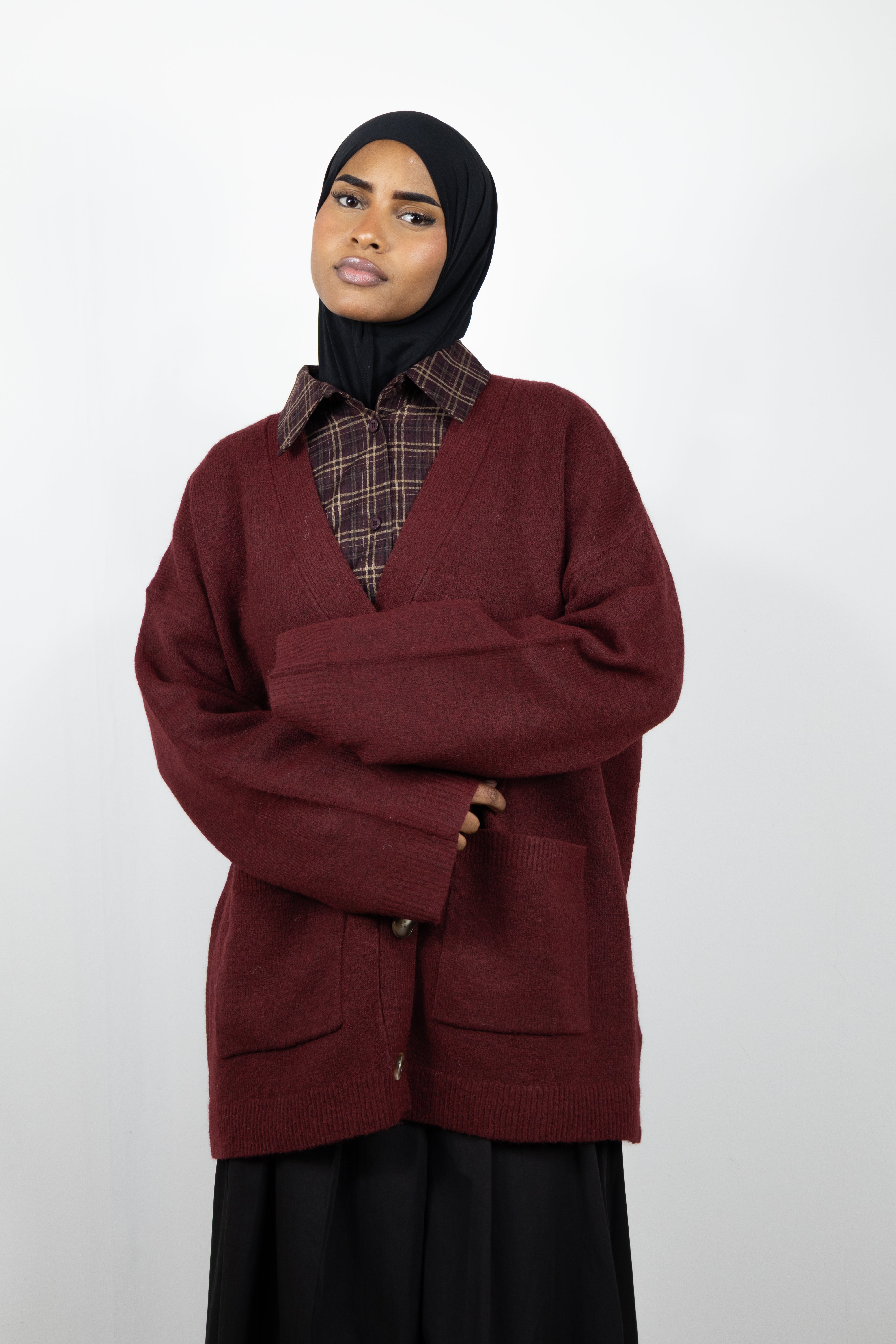 Cardigan laine - Bordeaux