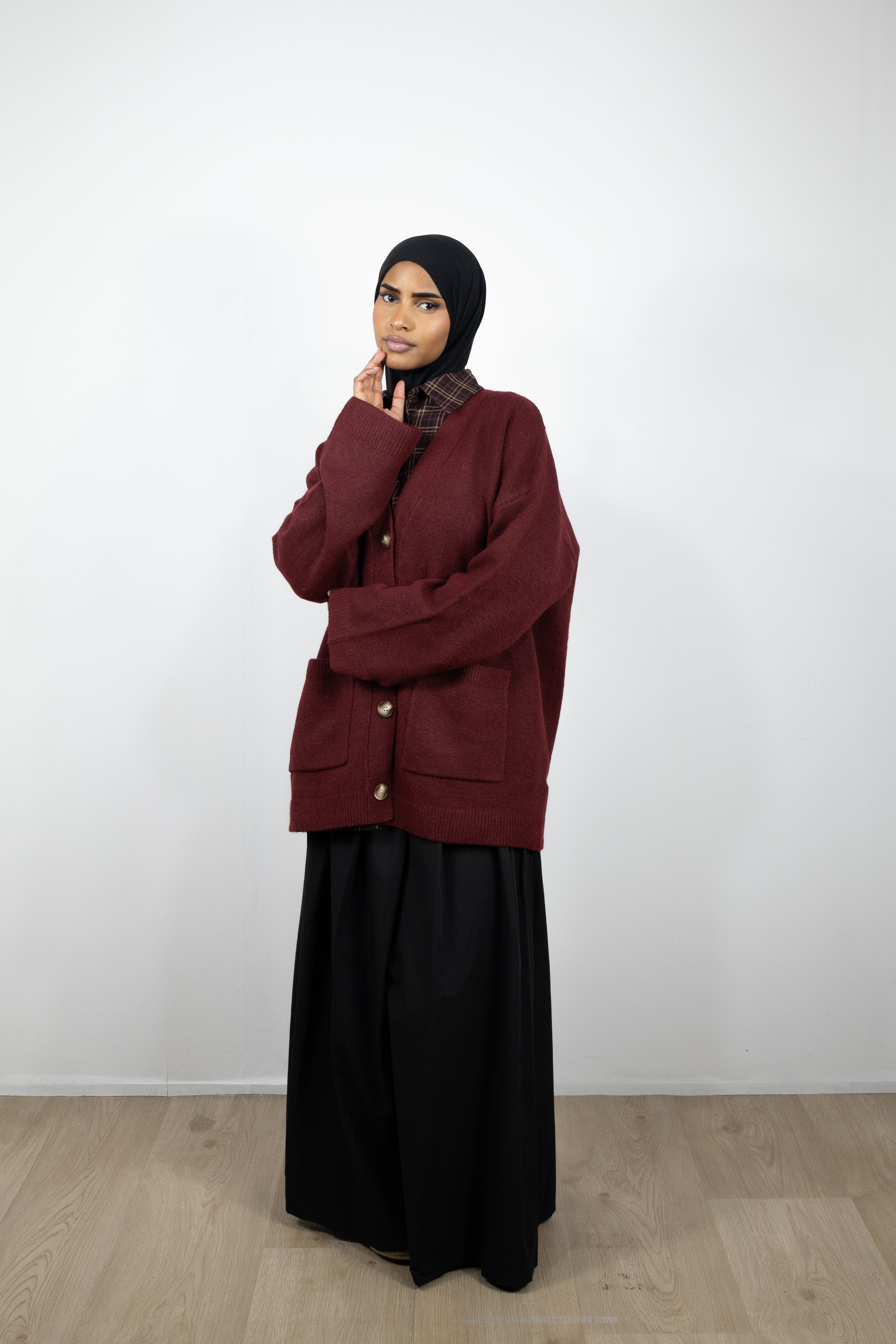 Cardigan laine - Bordeaux