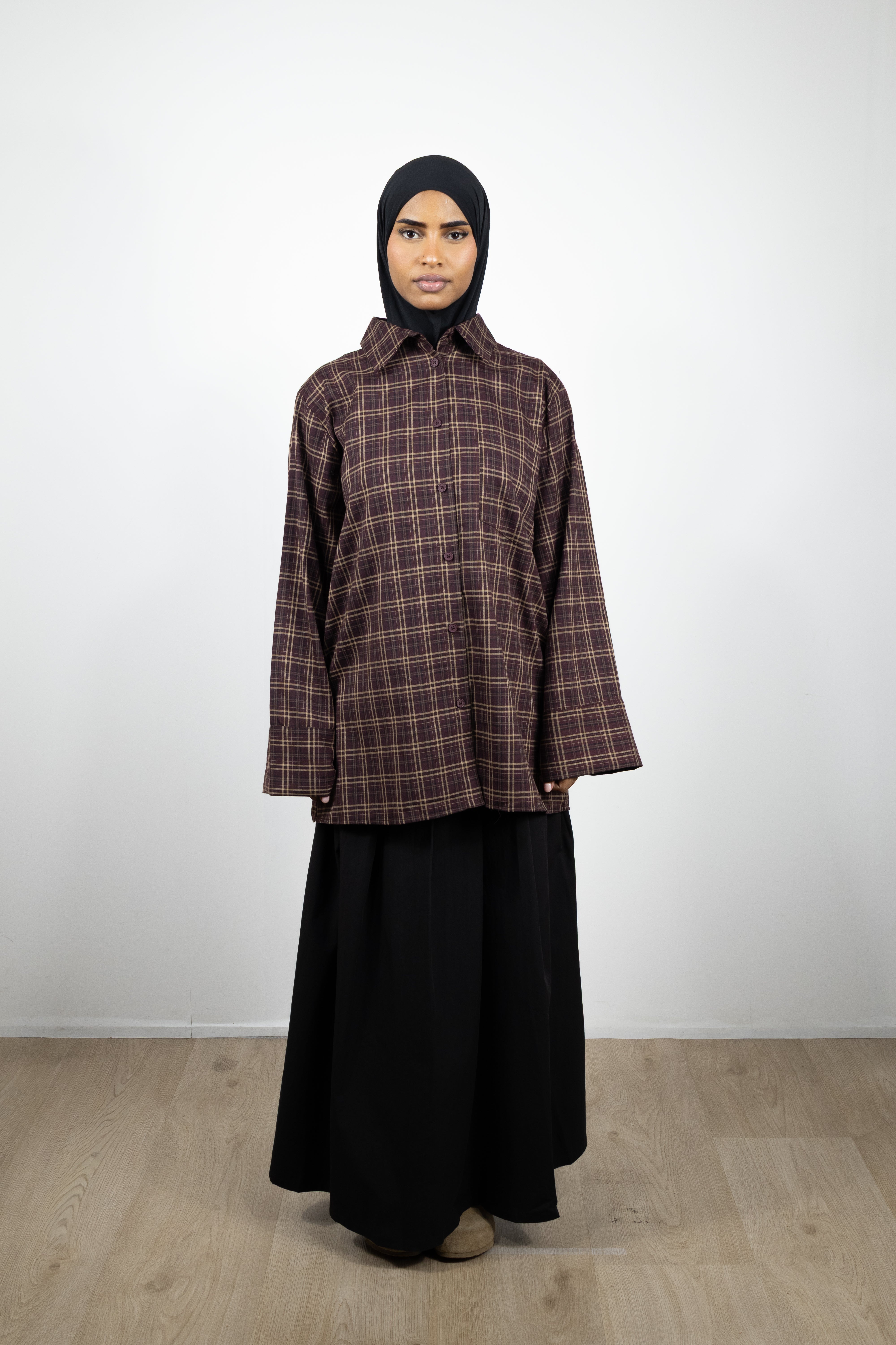 Chemise a carreaux - Bordeaux