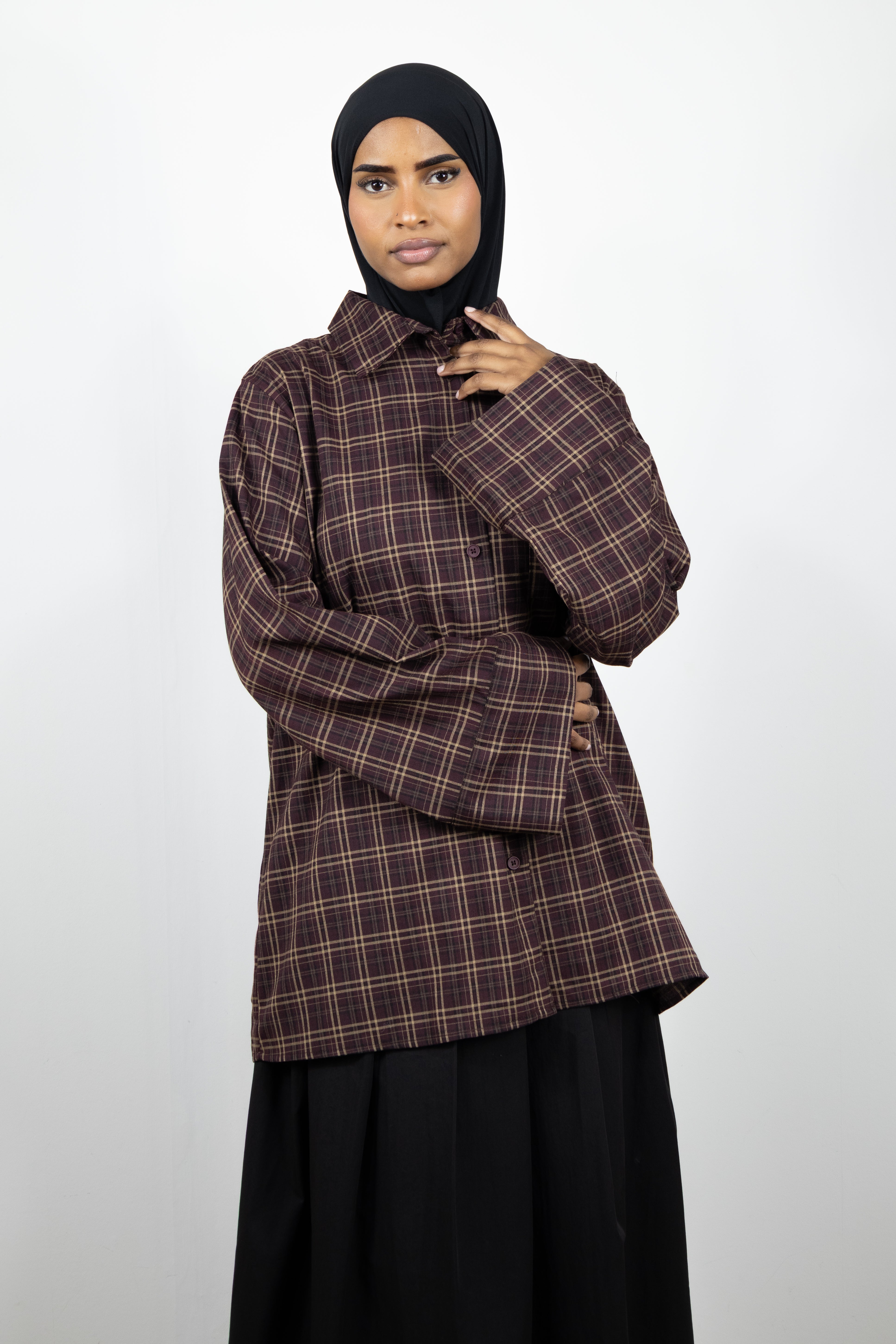 Chemise a carreaux - Bordeaux