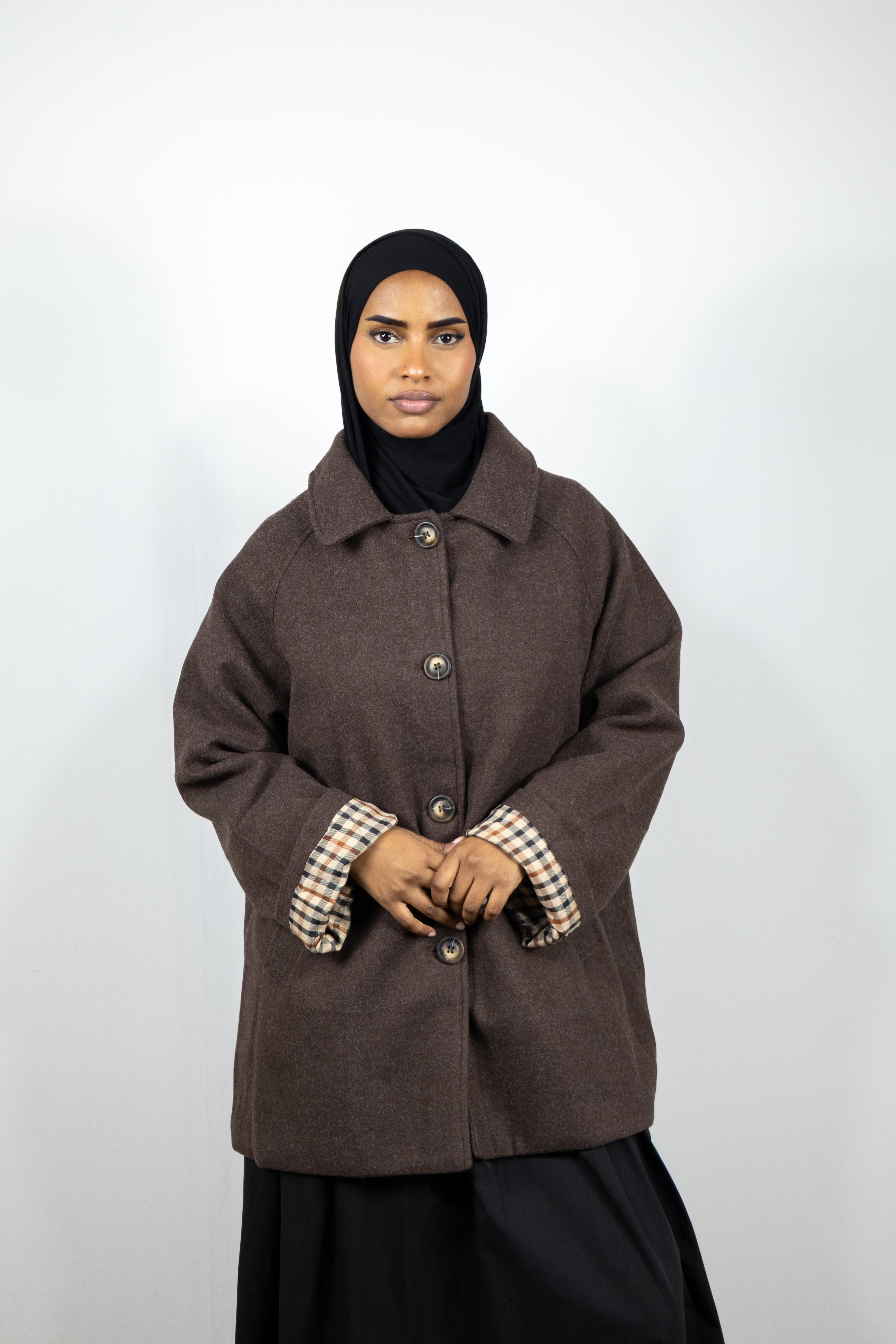 Manteau a revers - Marron