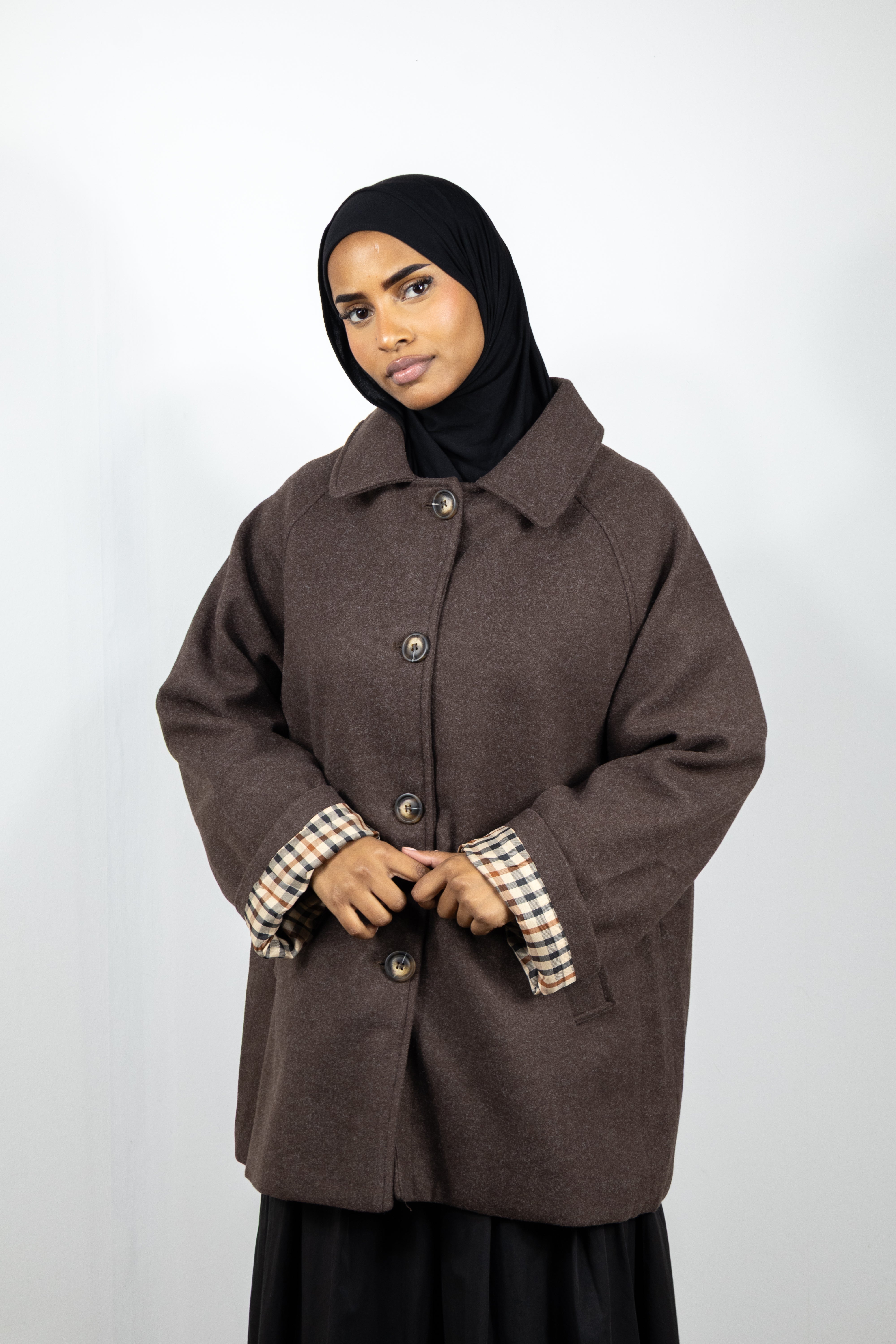 Manteau a revers - Marron