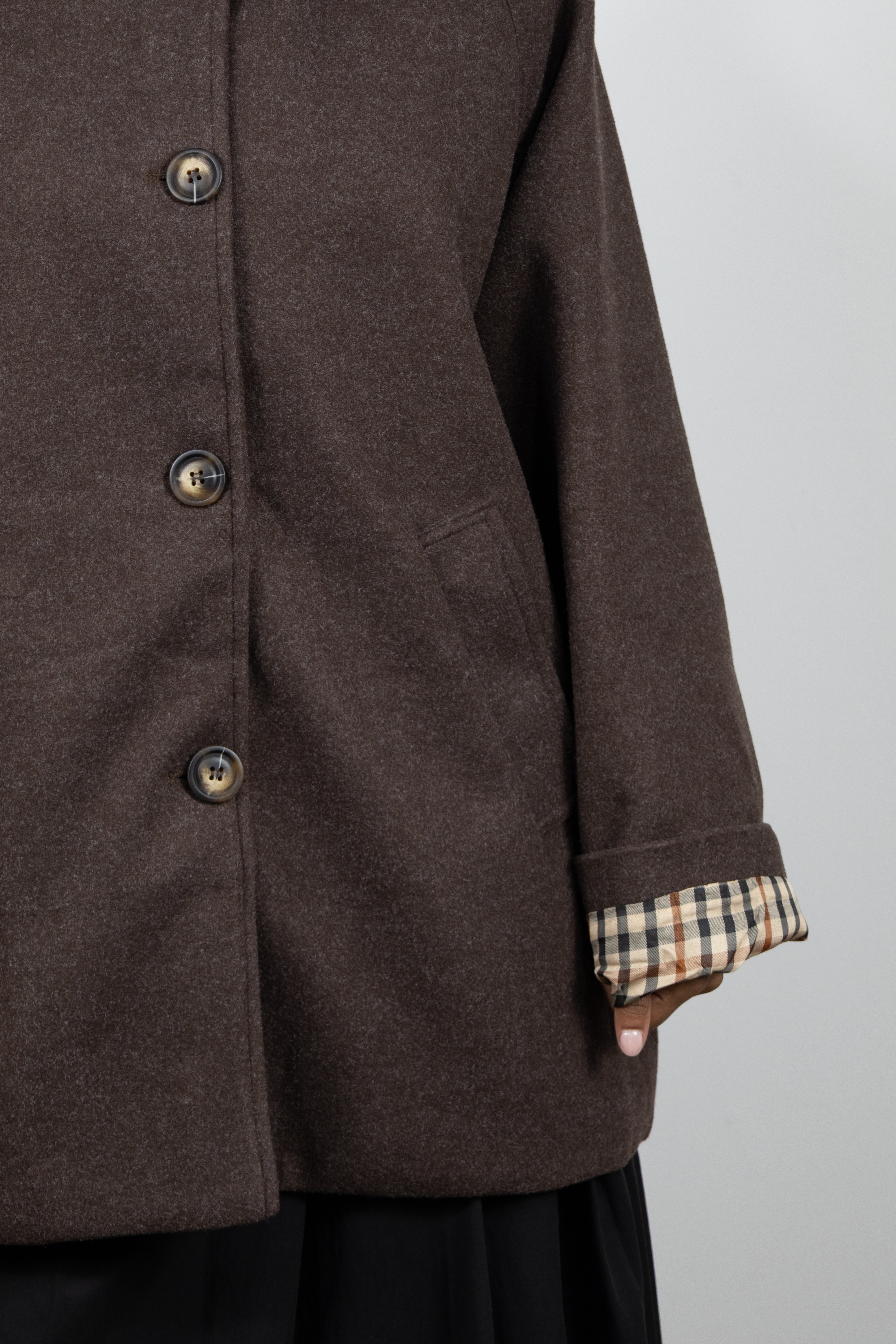 Manteau a revers - Marron