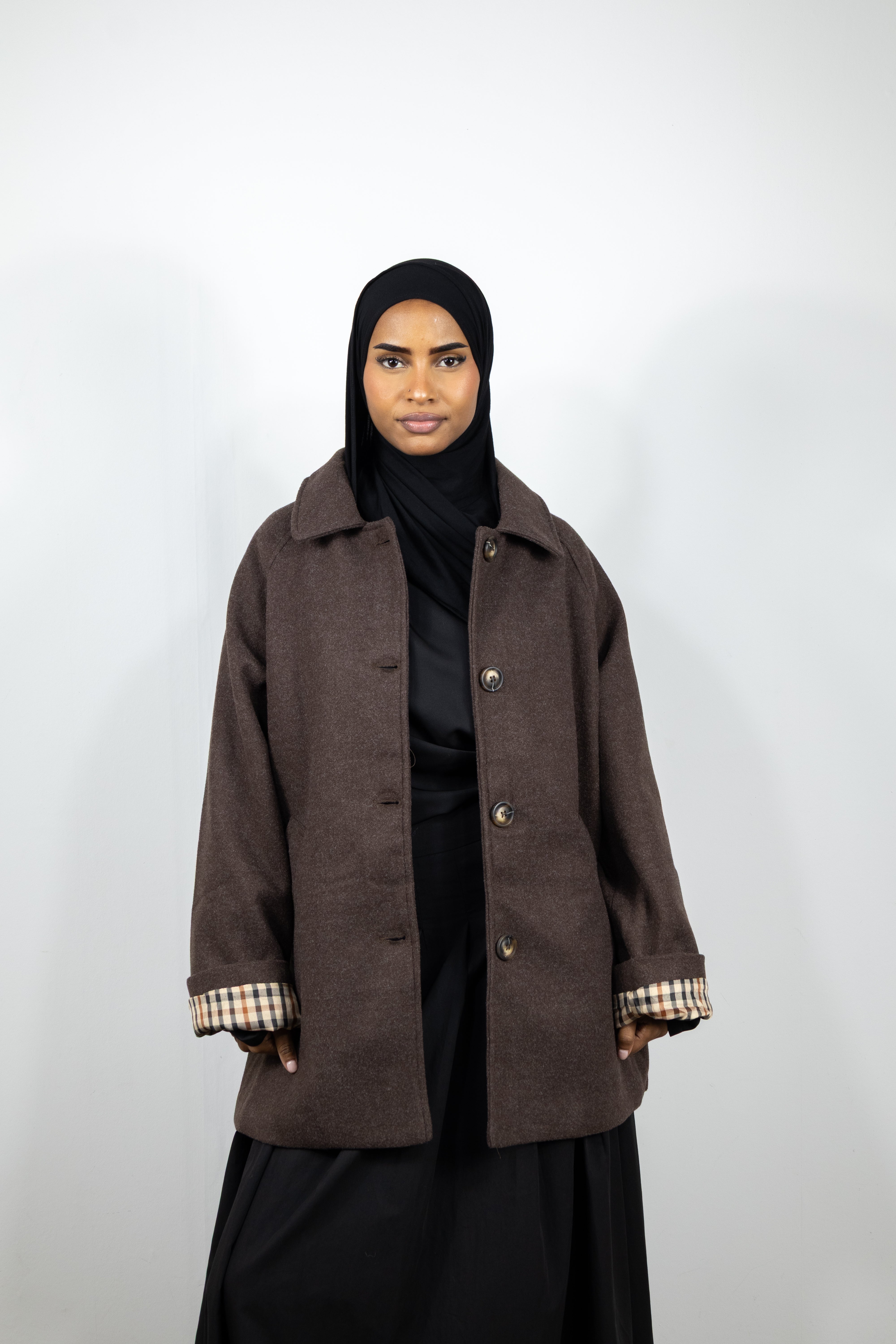 Manteau a revers - Marron