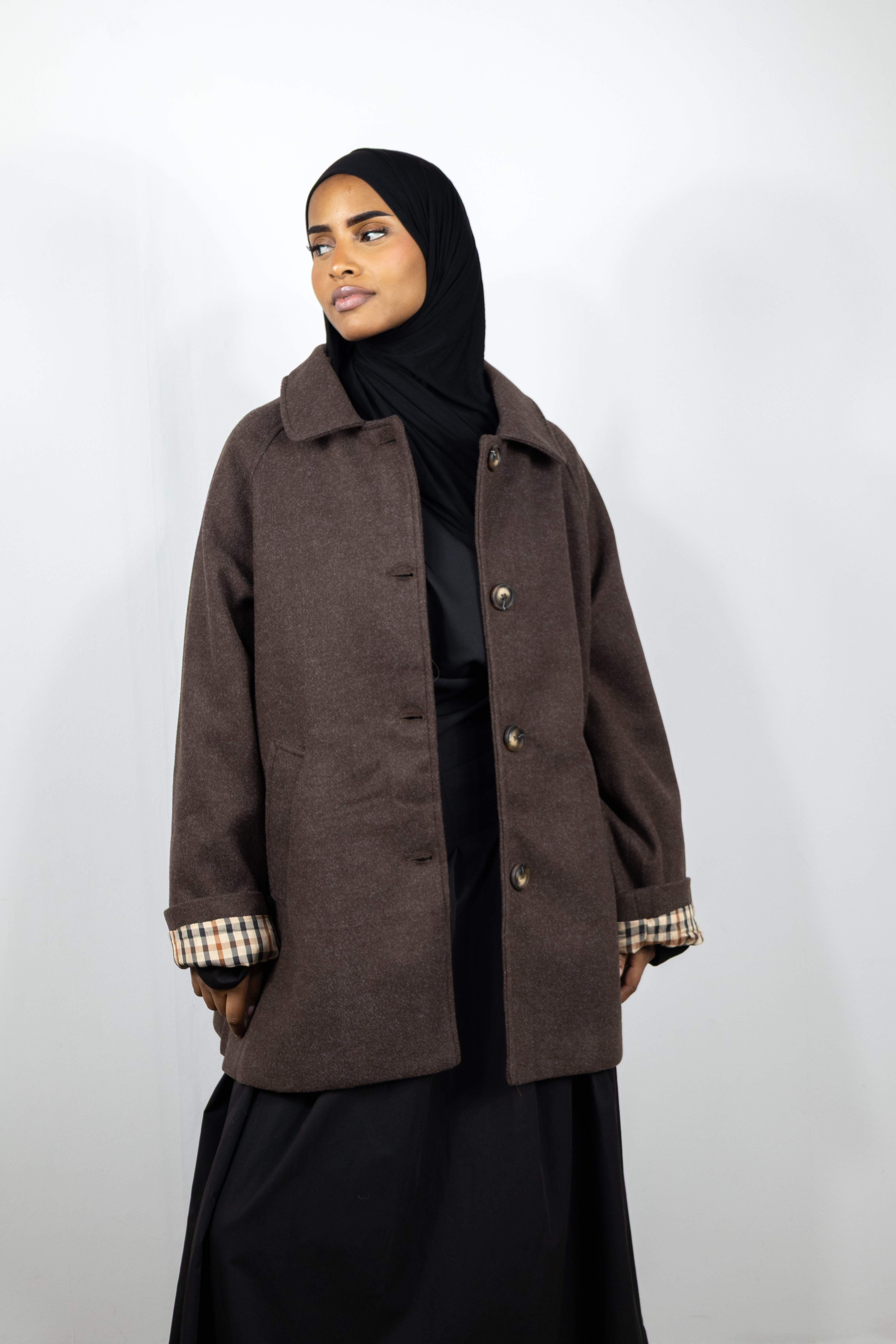 Manteau a revers - Marron
