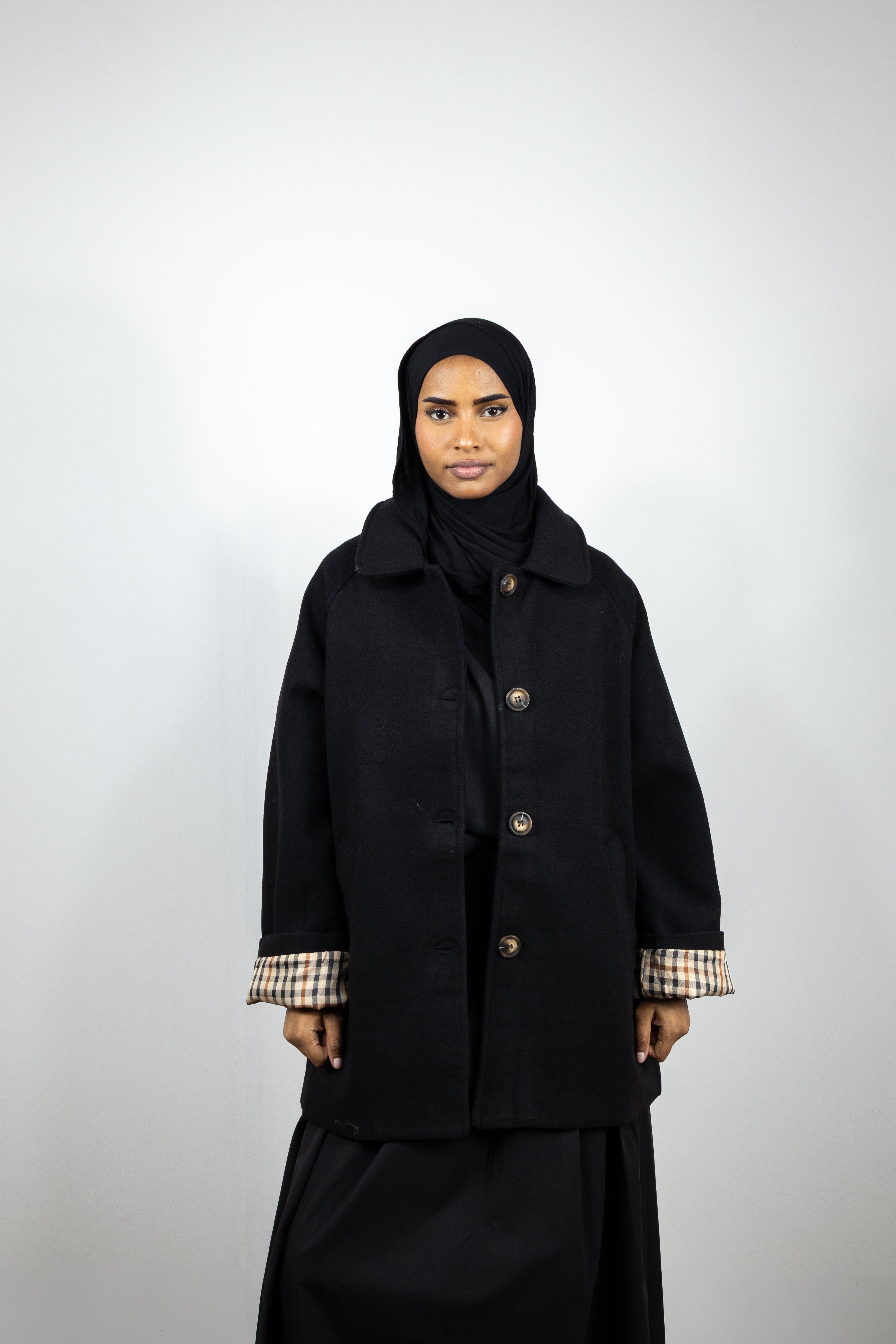 Manteau a revers - Noir