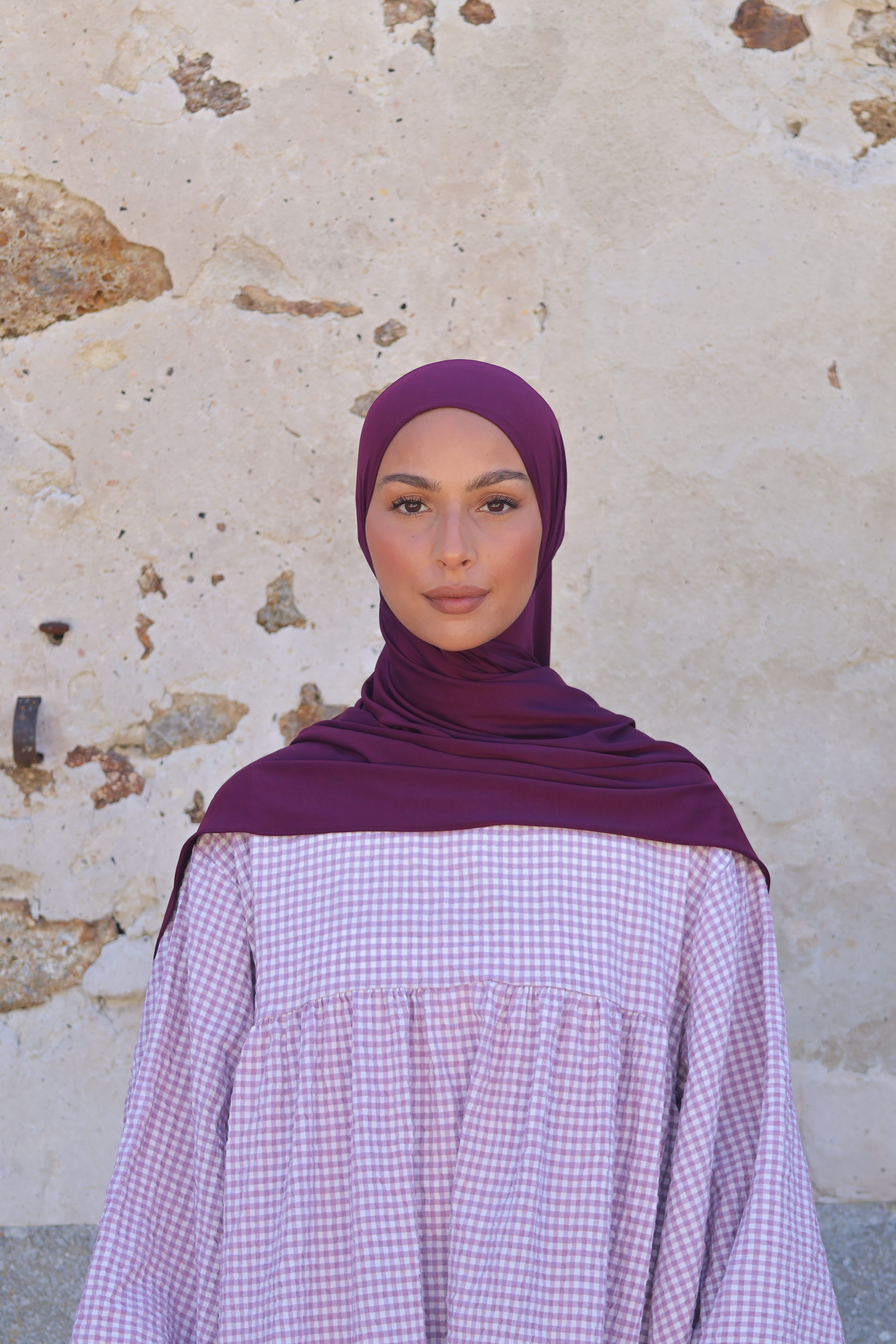 Hijab en jersey premium - Plum