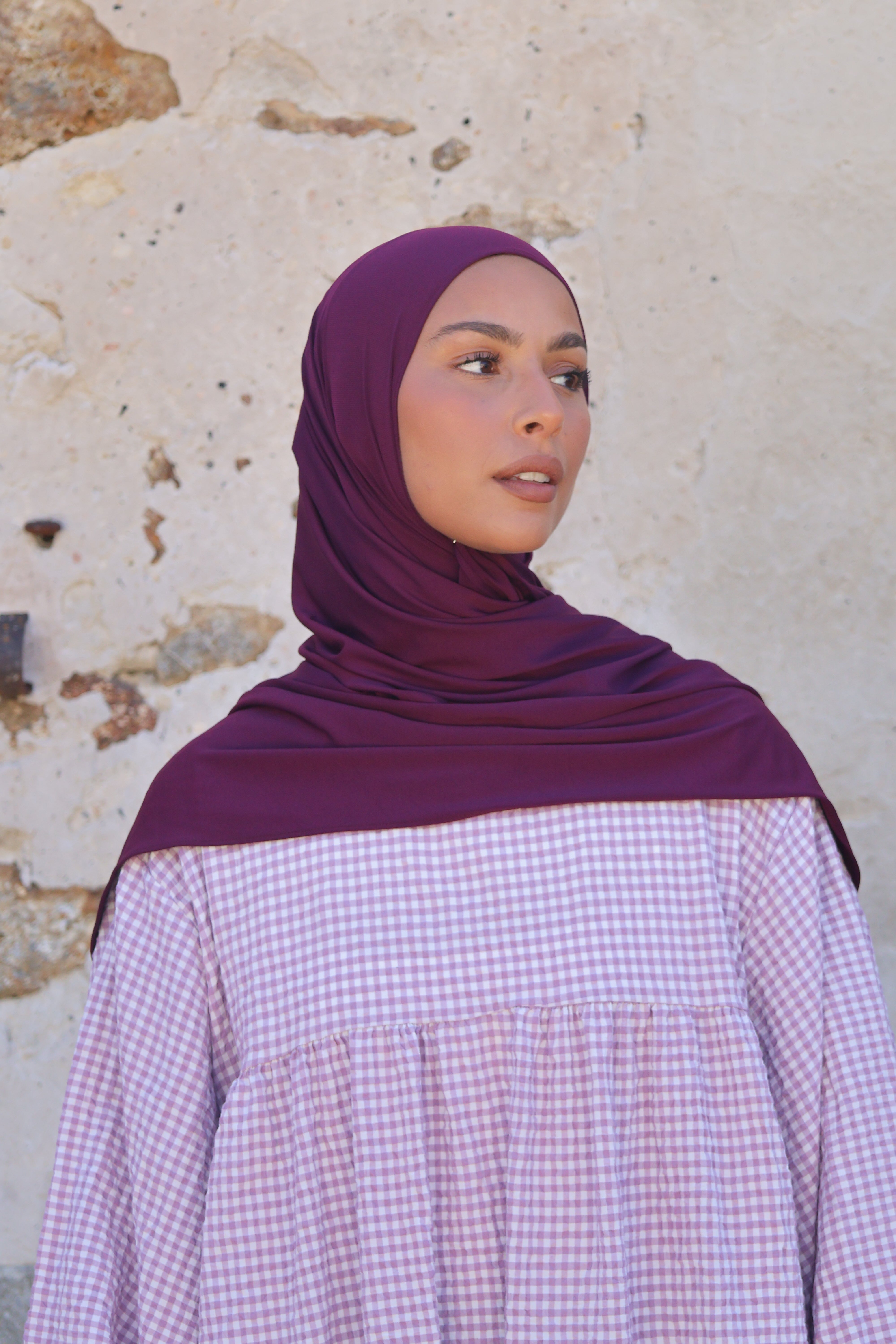 Hijab en jersey premium - Plum