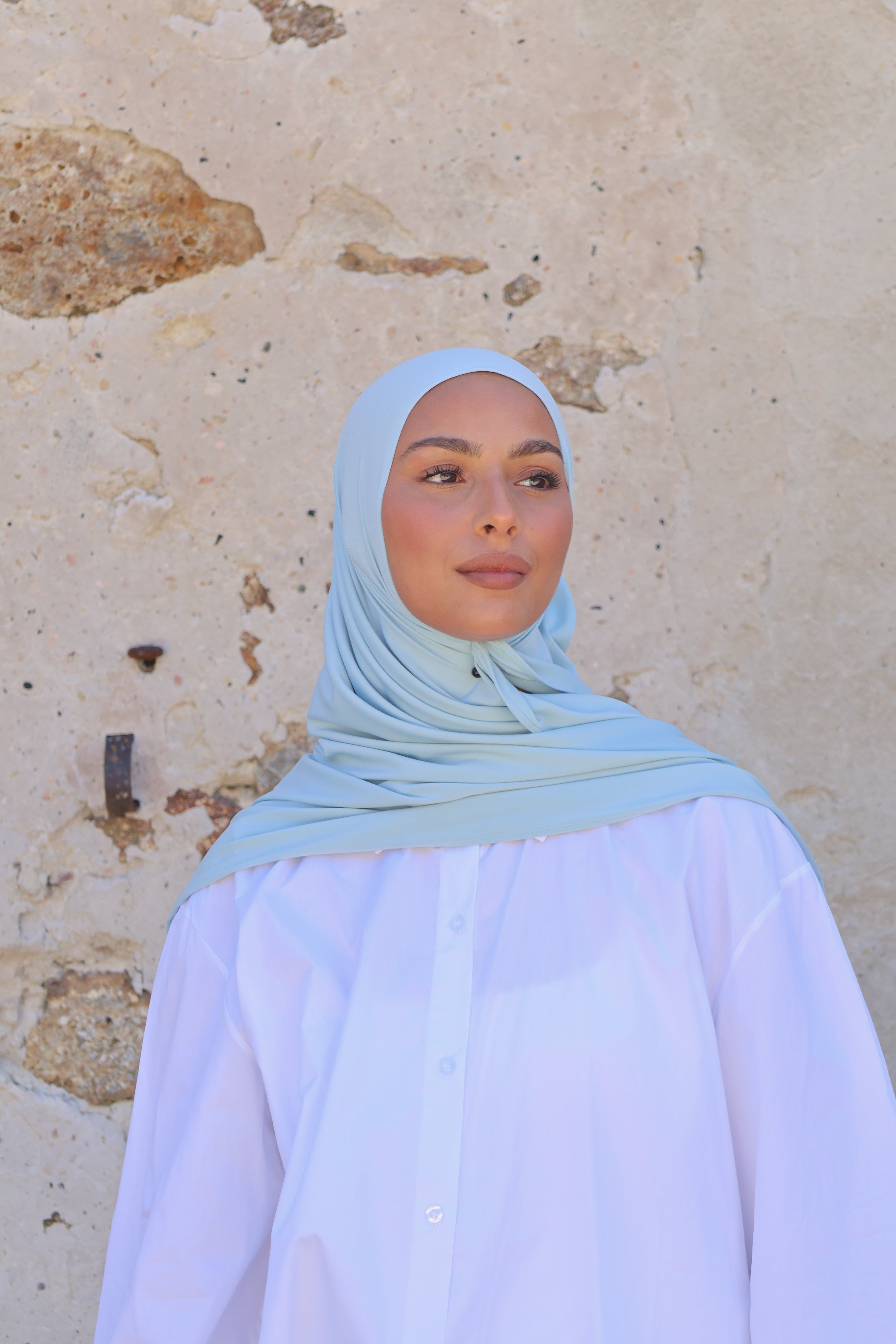 Hijab en jersey premium - Aqua