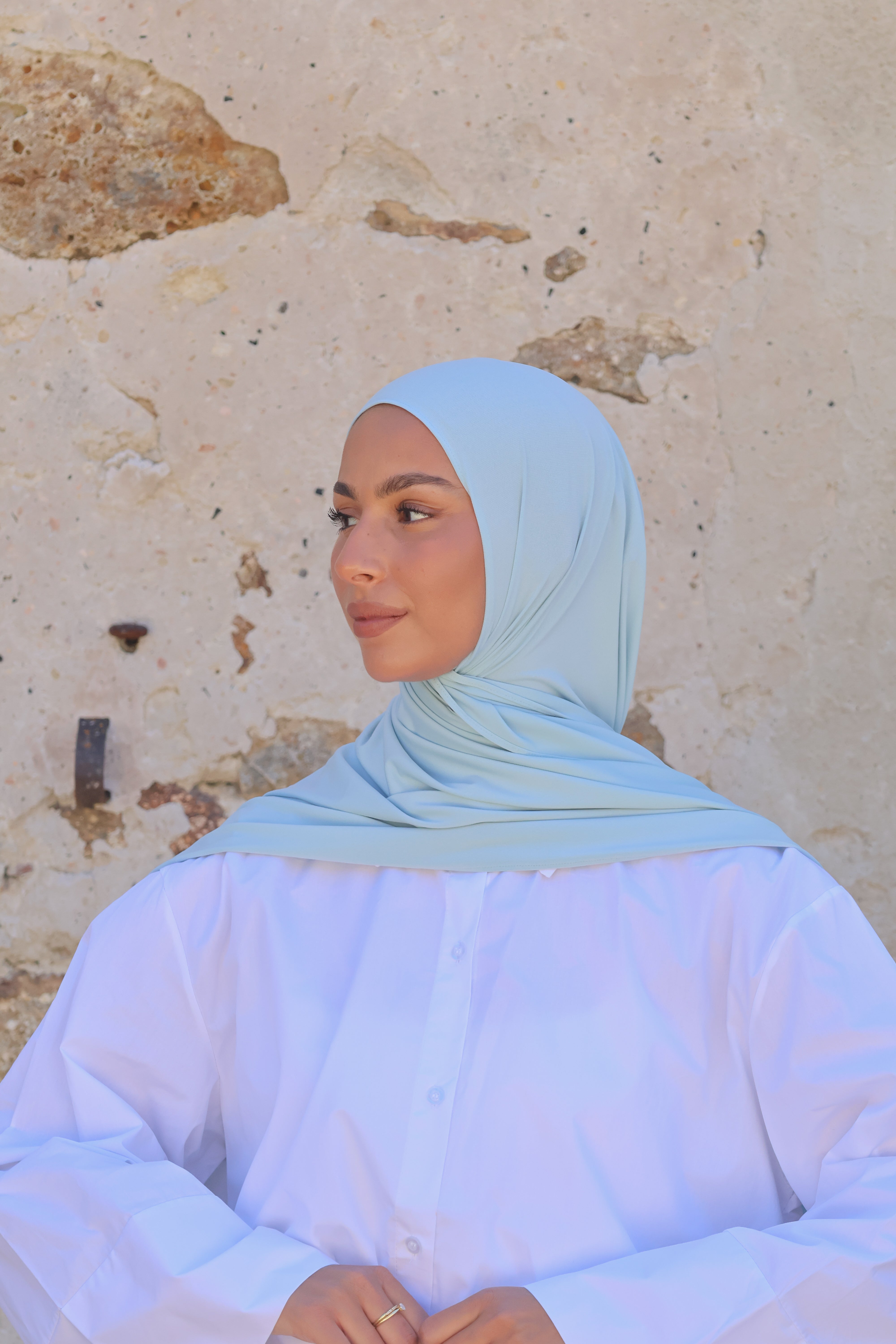 Hijab en jersey premium - Aqua