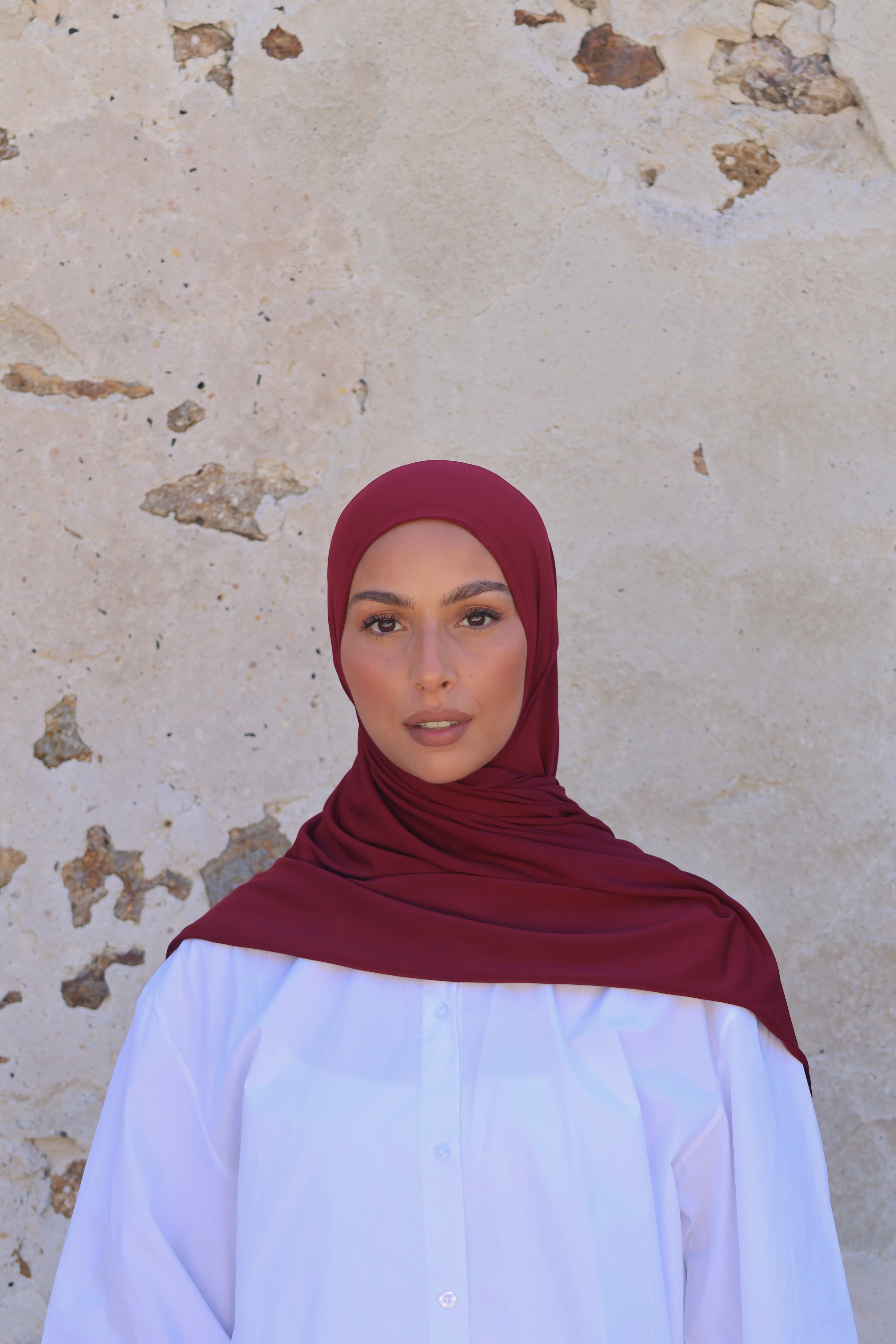 Hijab en jersey premium - Burgundy