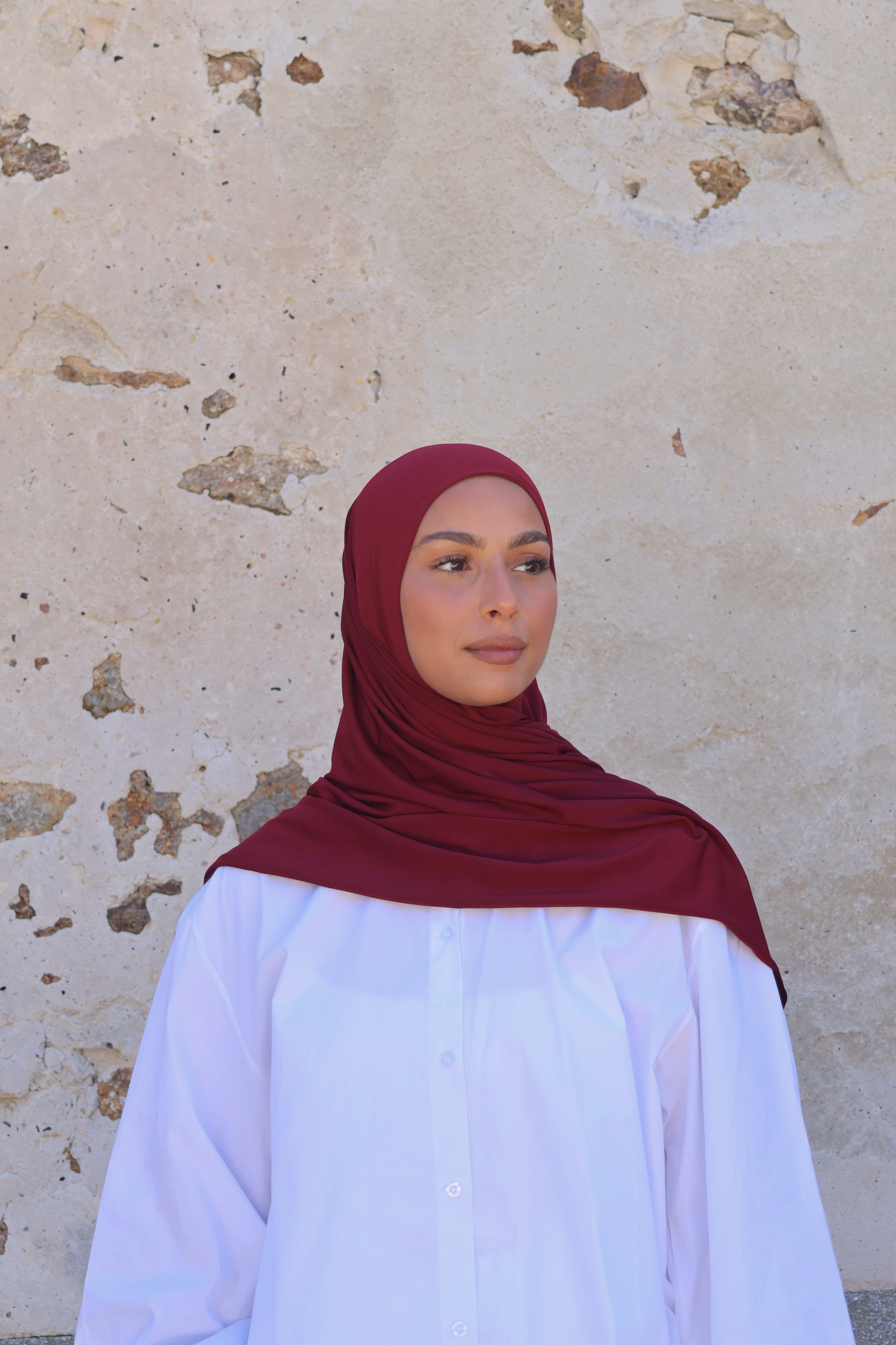 Hijab en jersey premium - Burgundy