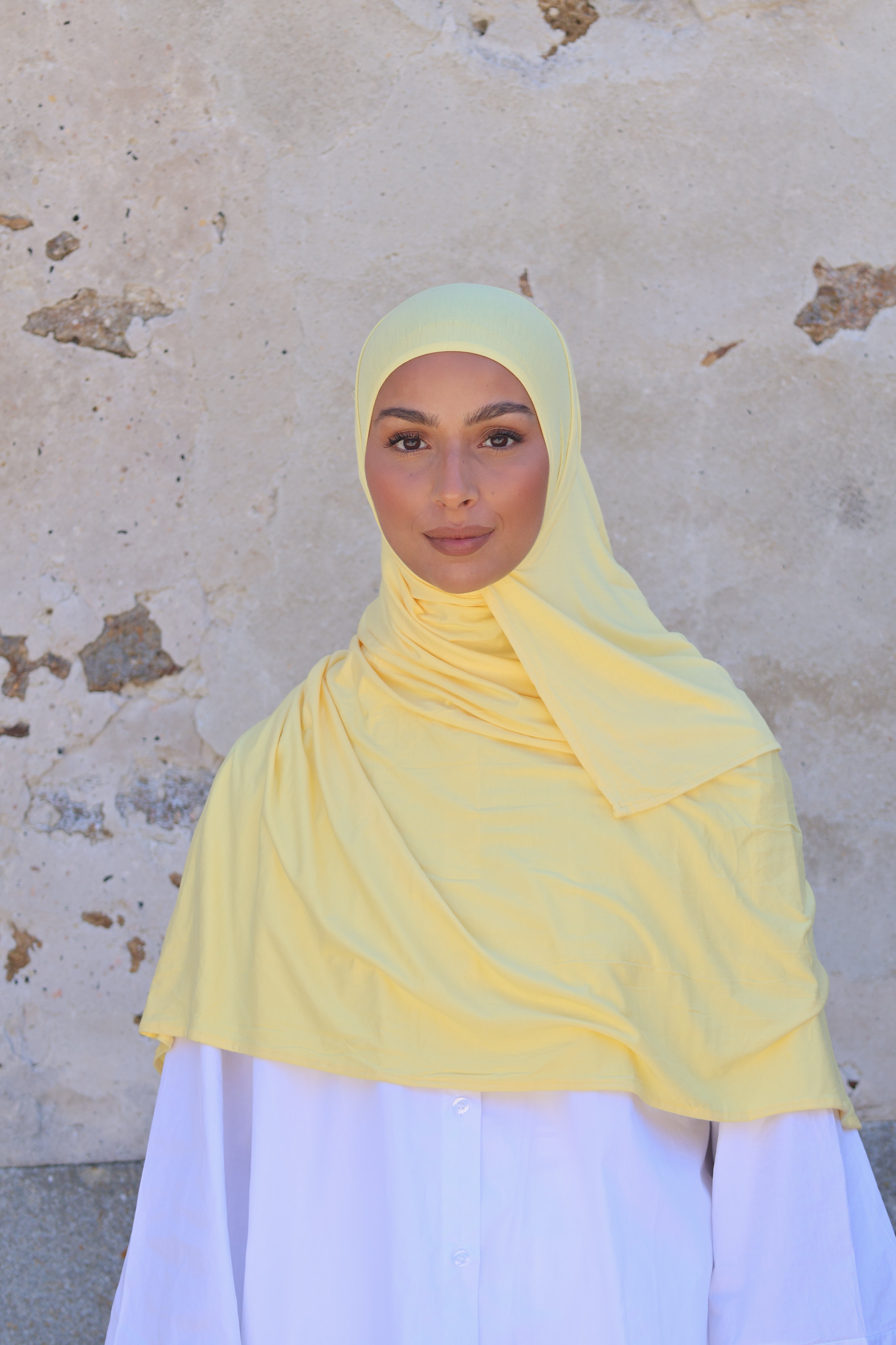 Hijab en jersey bamboo - Lemon