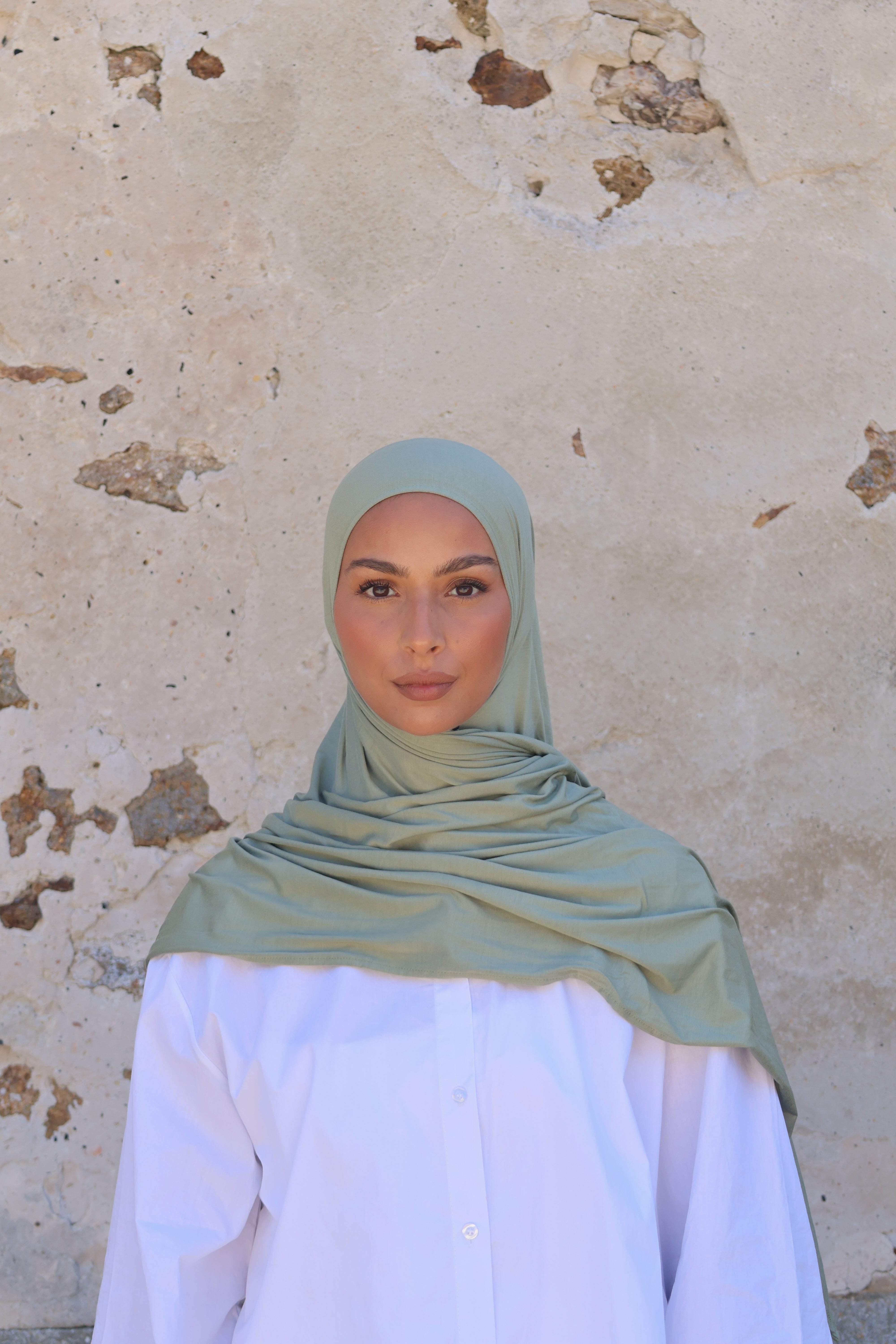 Bamboo jersey hijab - Moss