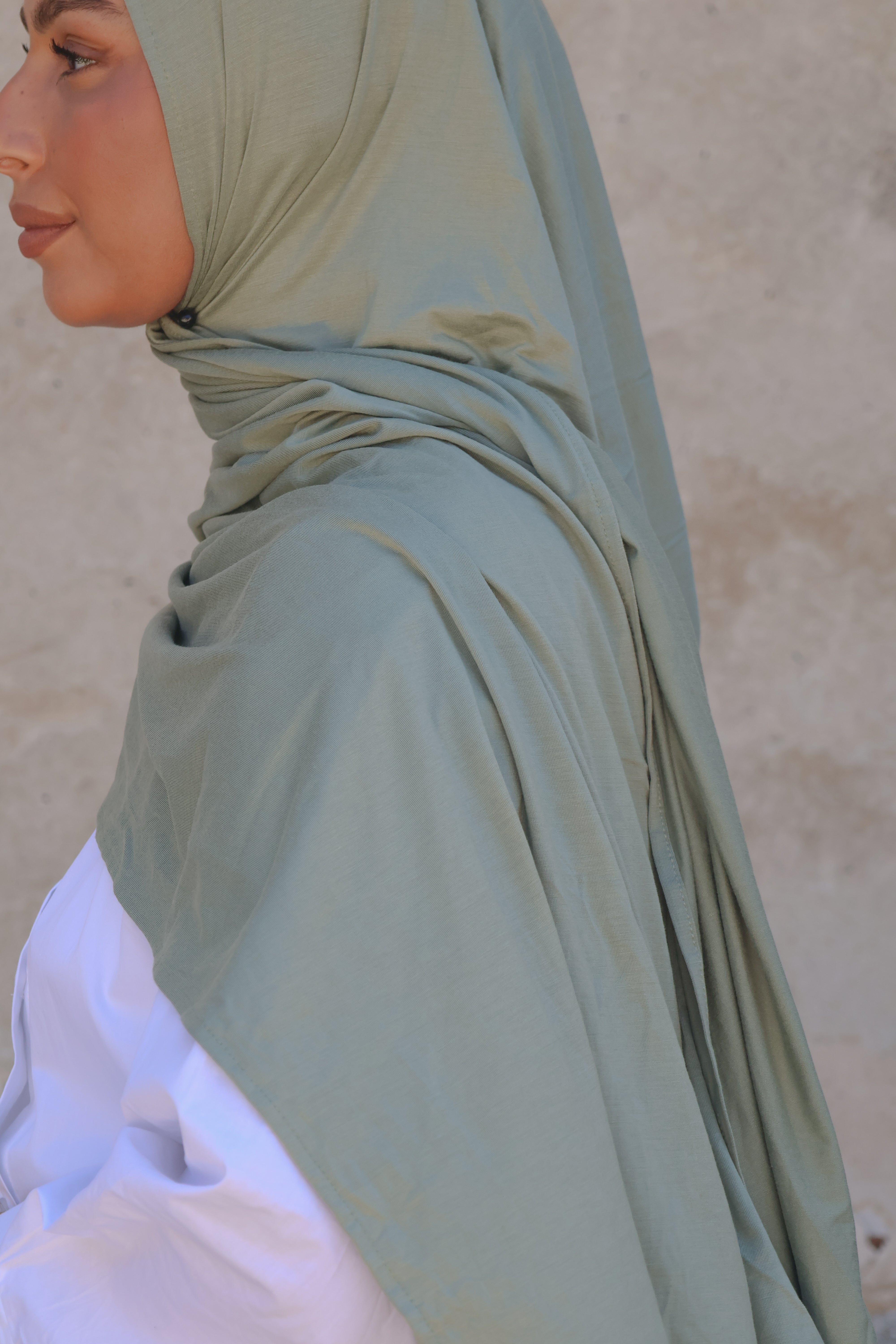 Bamboo jersey hijab - Moss