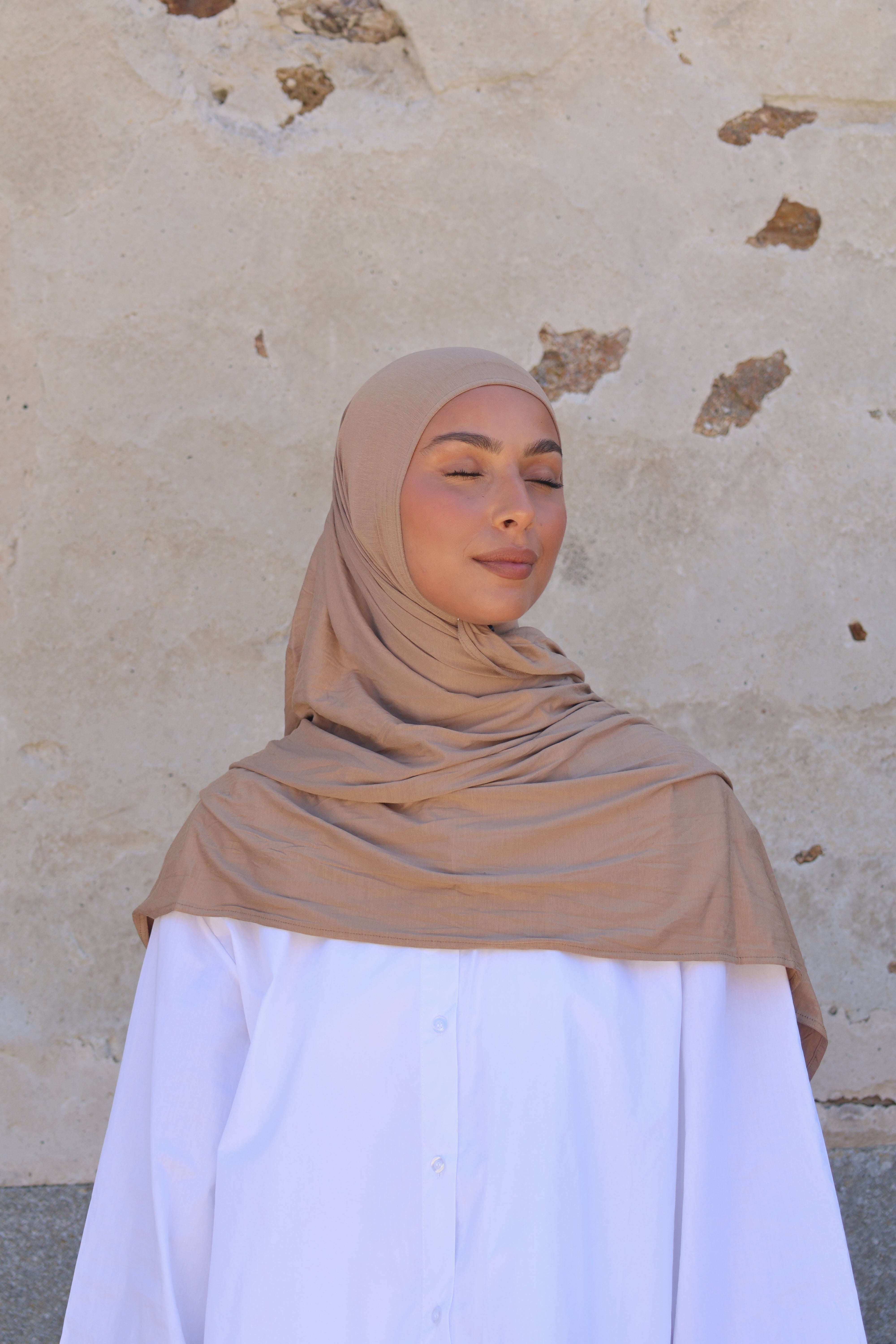 Hijab en jersey bamboo - Camel