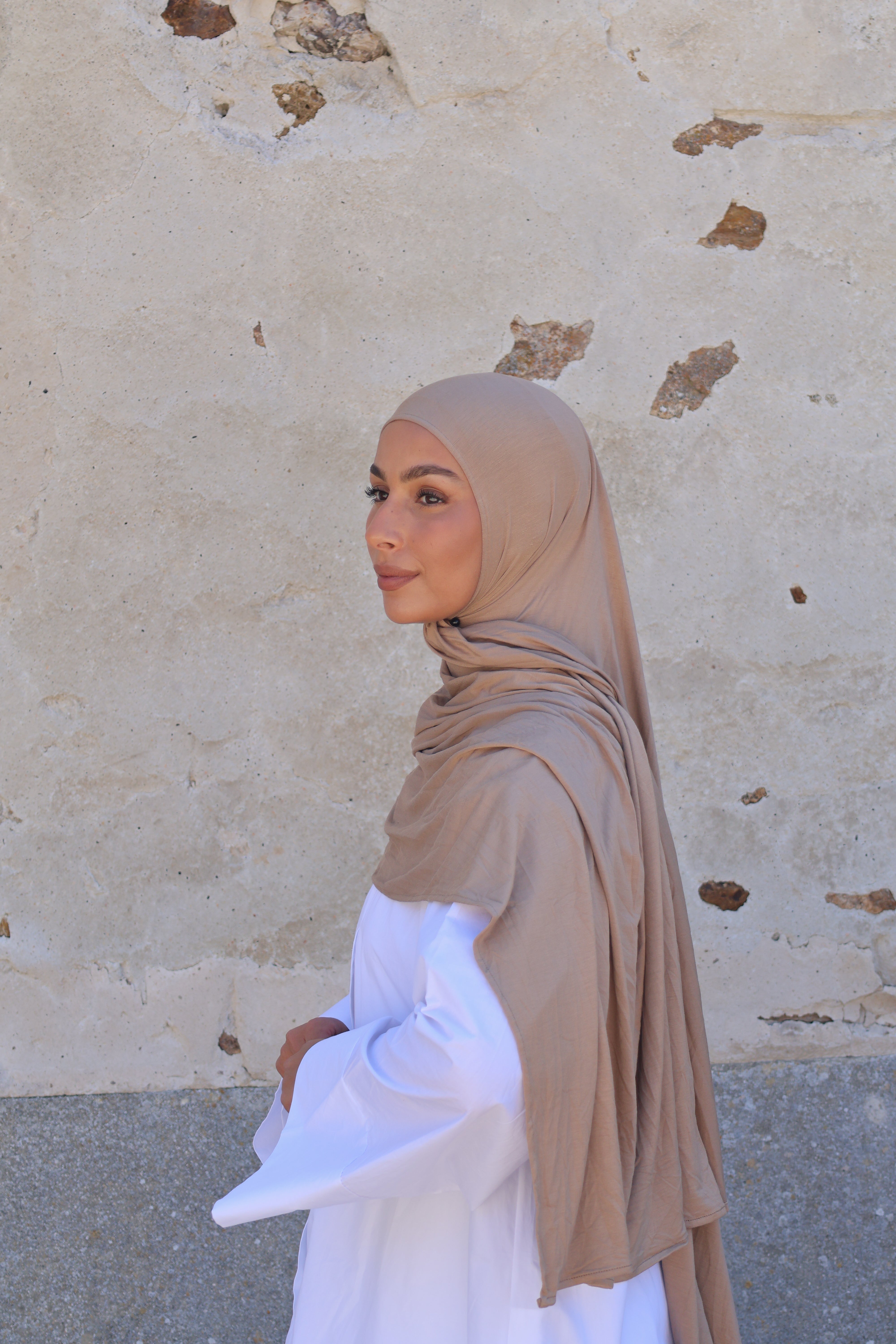Hijab en jersey bamboo - Camel