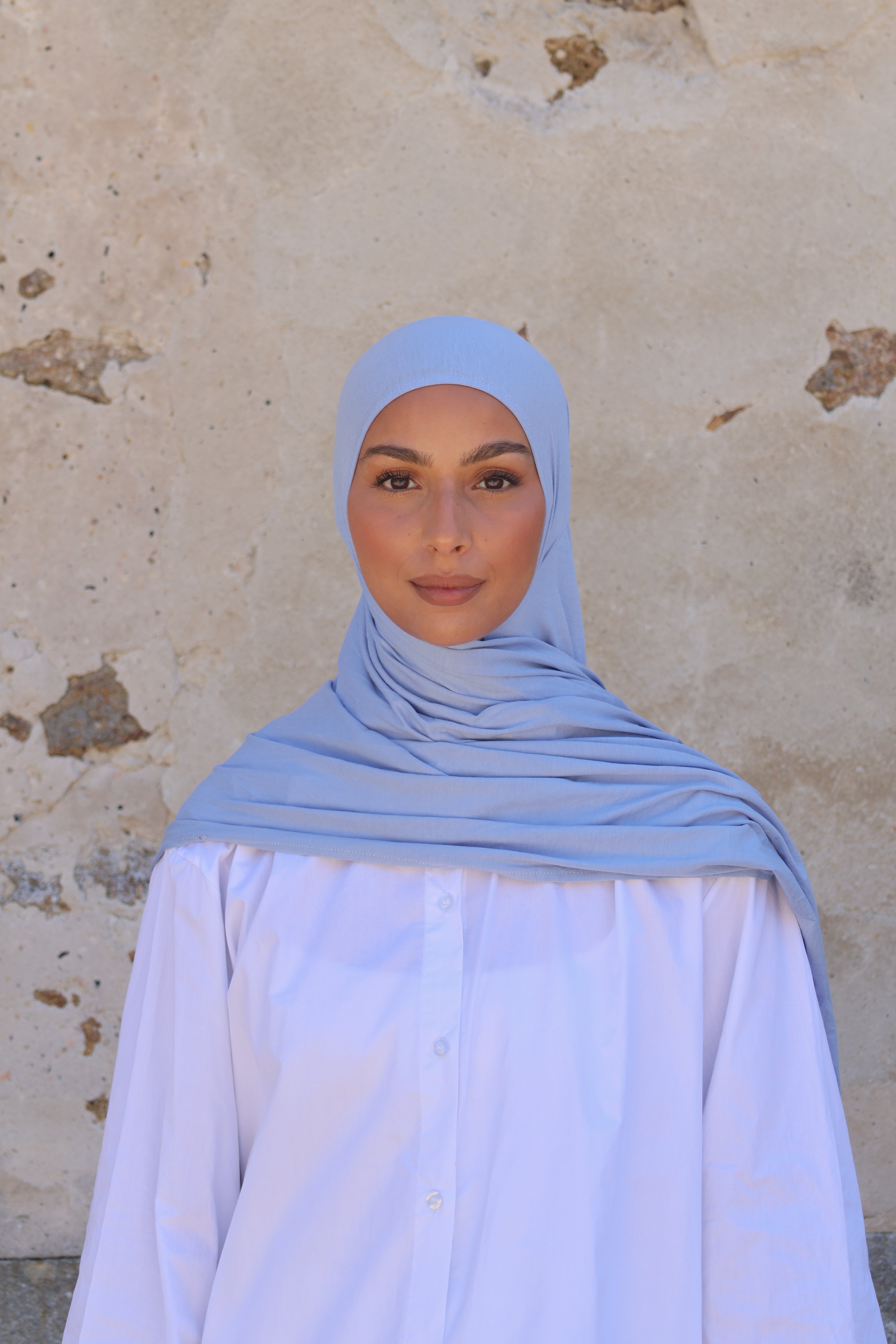 Bamboo jersey hijab - Sky