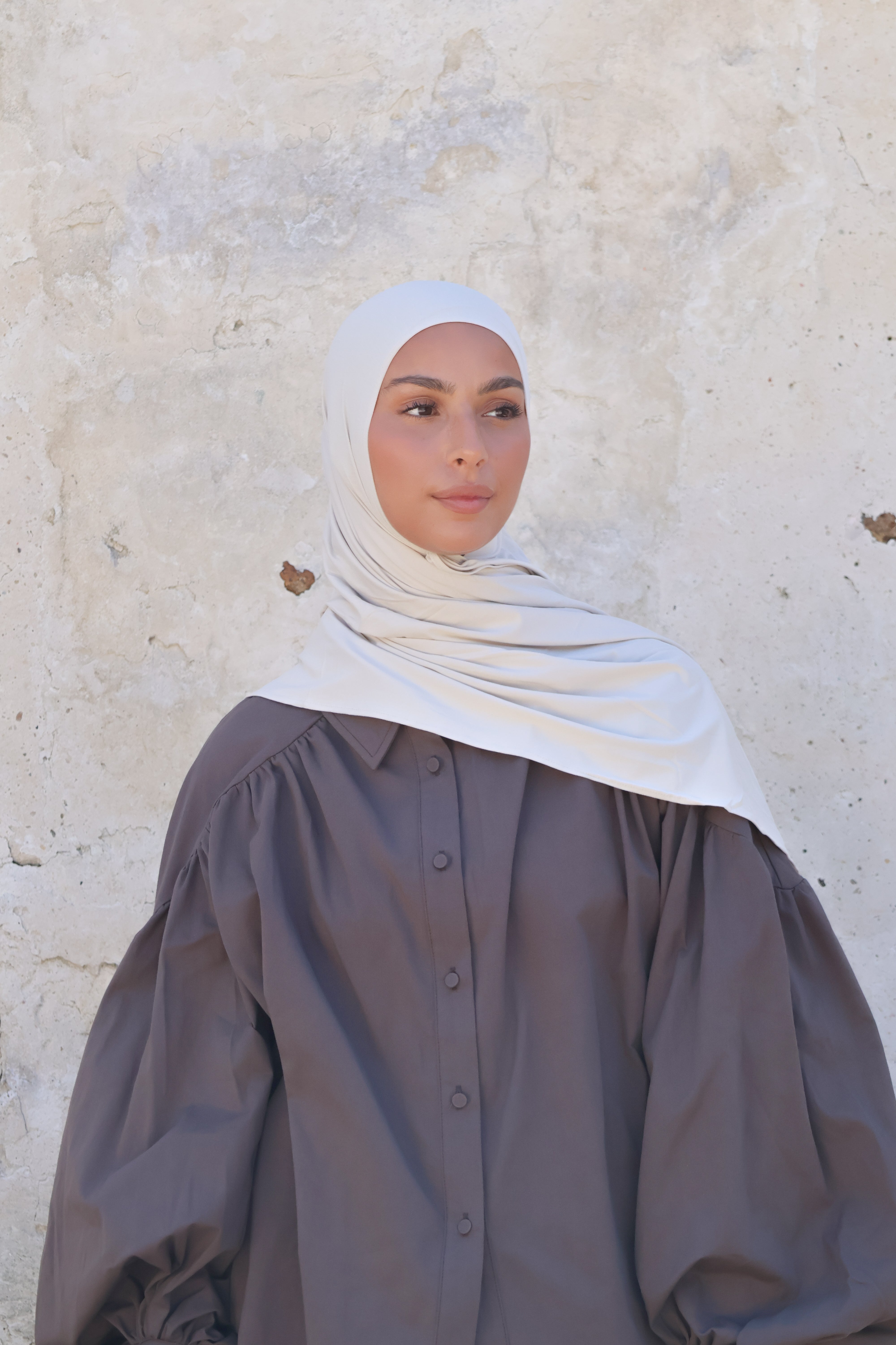 Hijab en jersey respirant - Cream