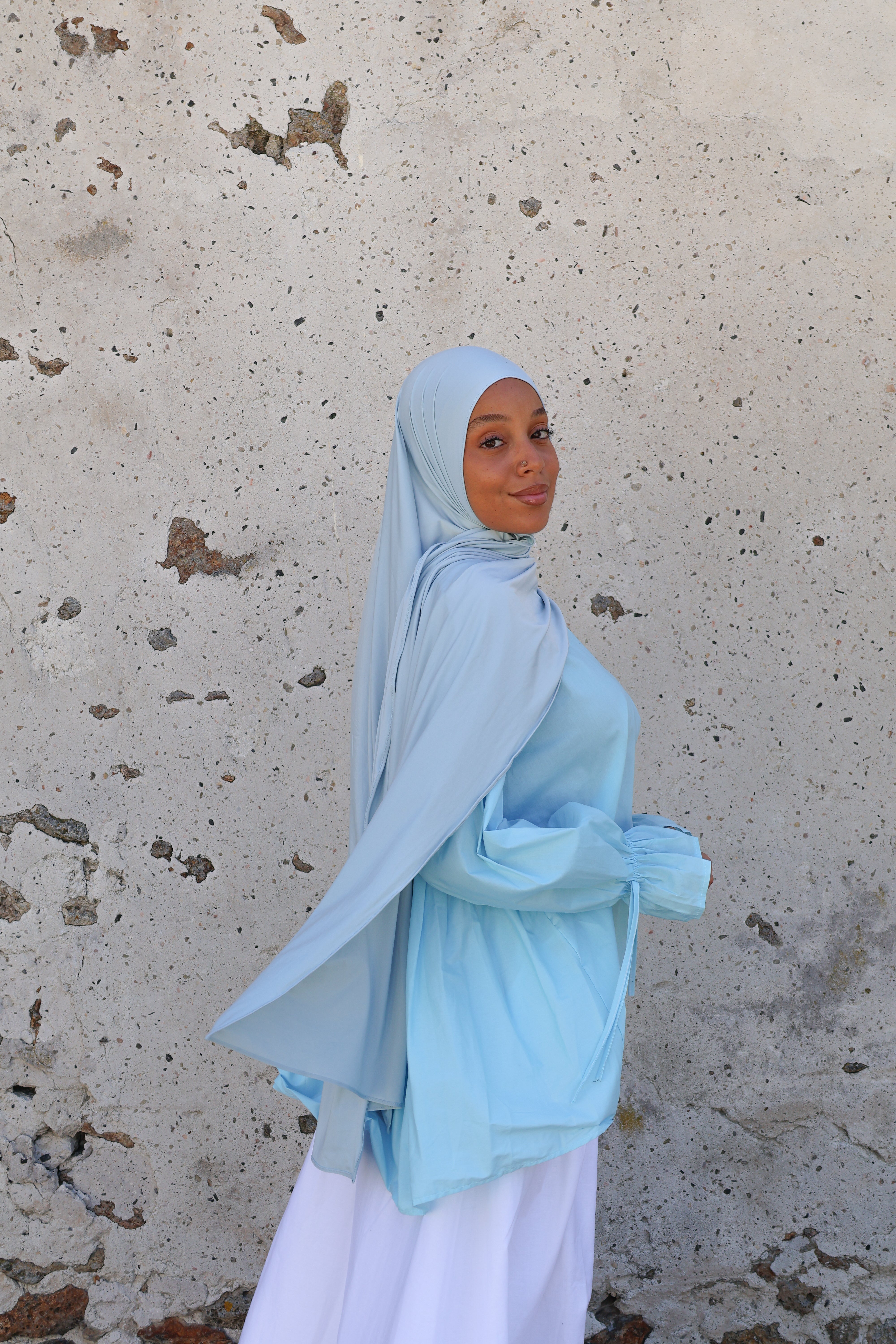 Haut manches chouchou - Azur