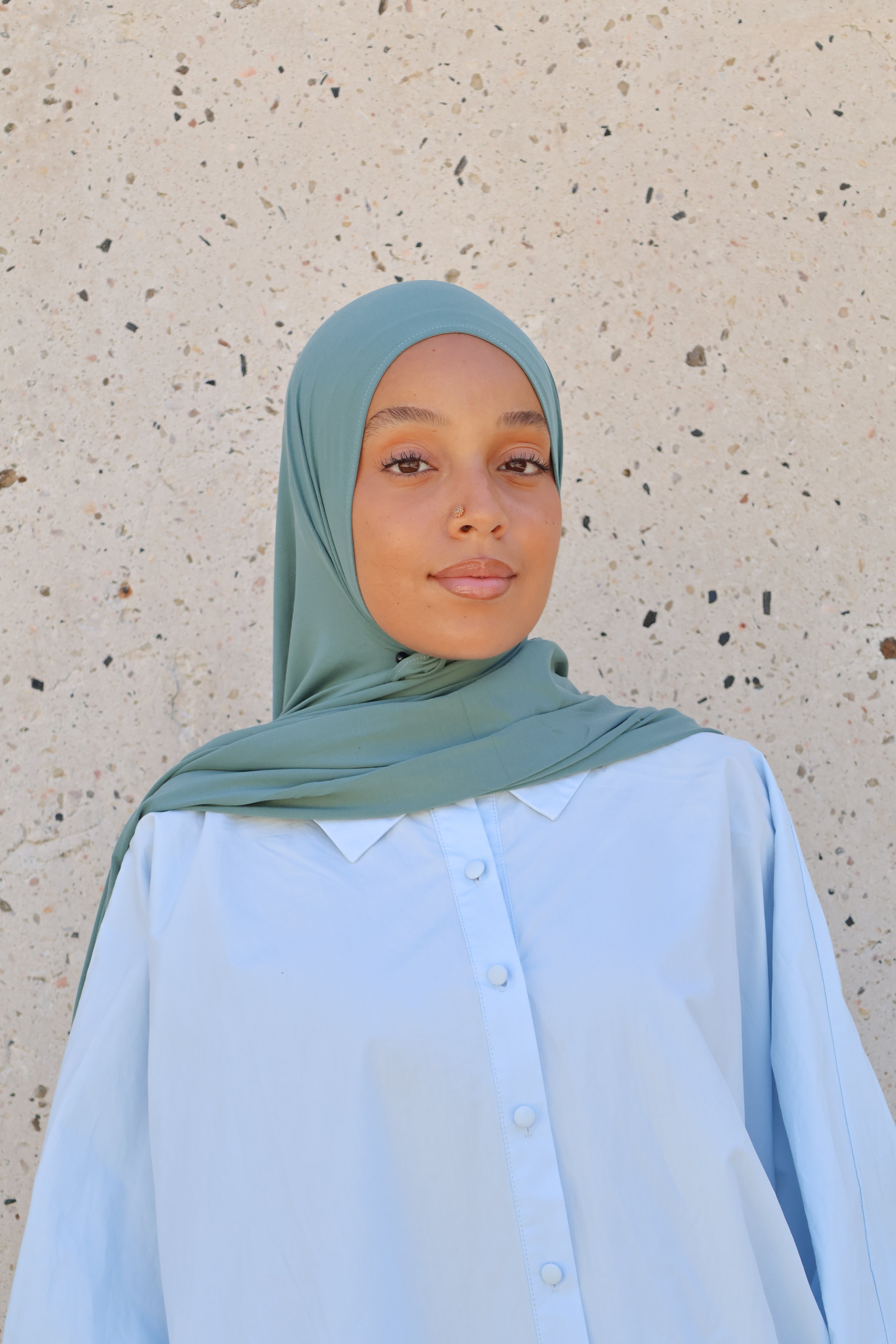 Hijab en jersey respirant - Aqua