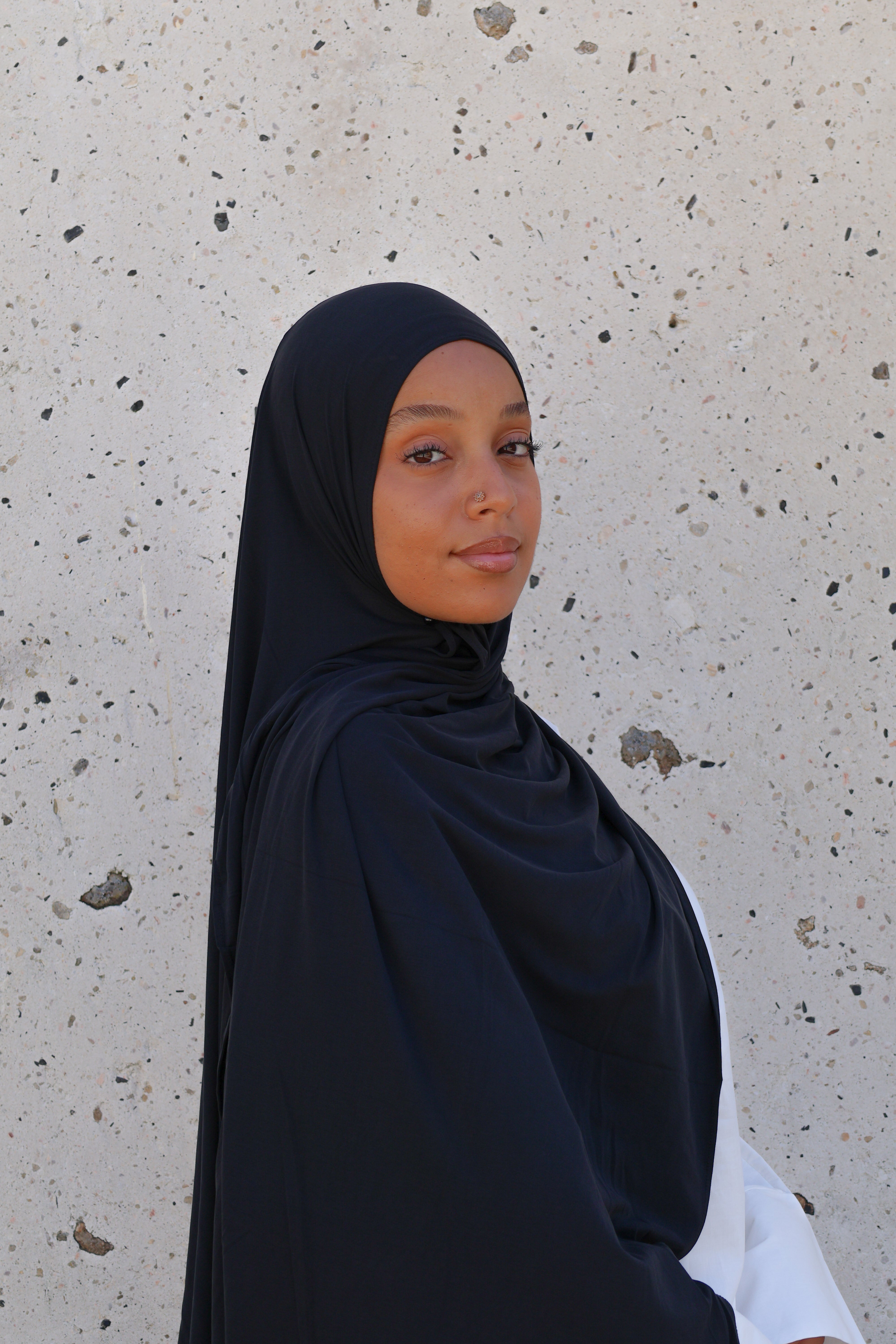 Hijab en jersey respirant - Onyx