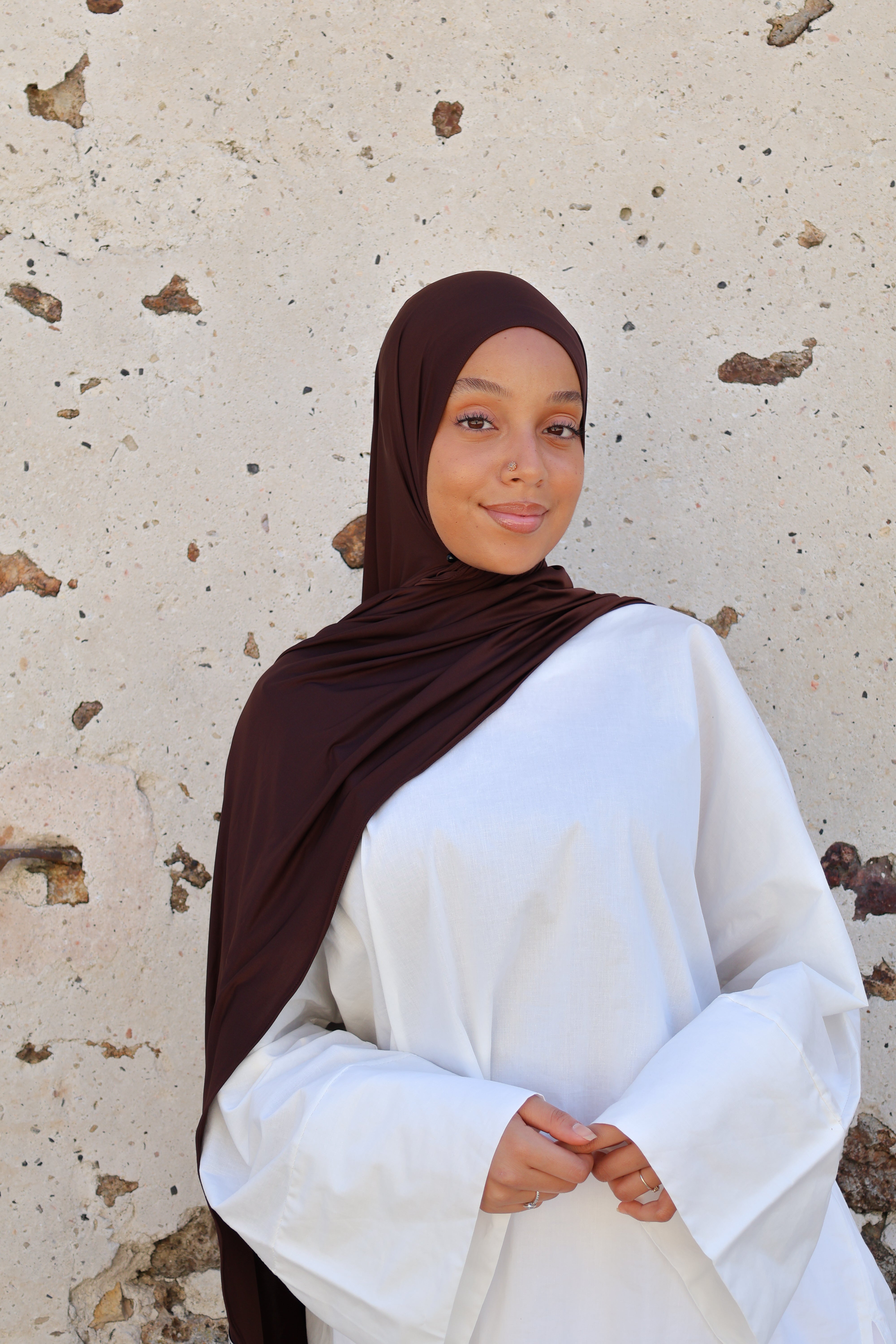 Hijab en jersey fluide - Chocolate