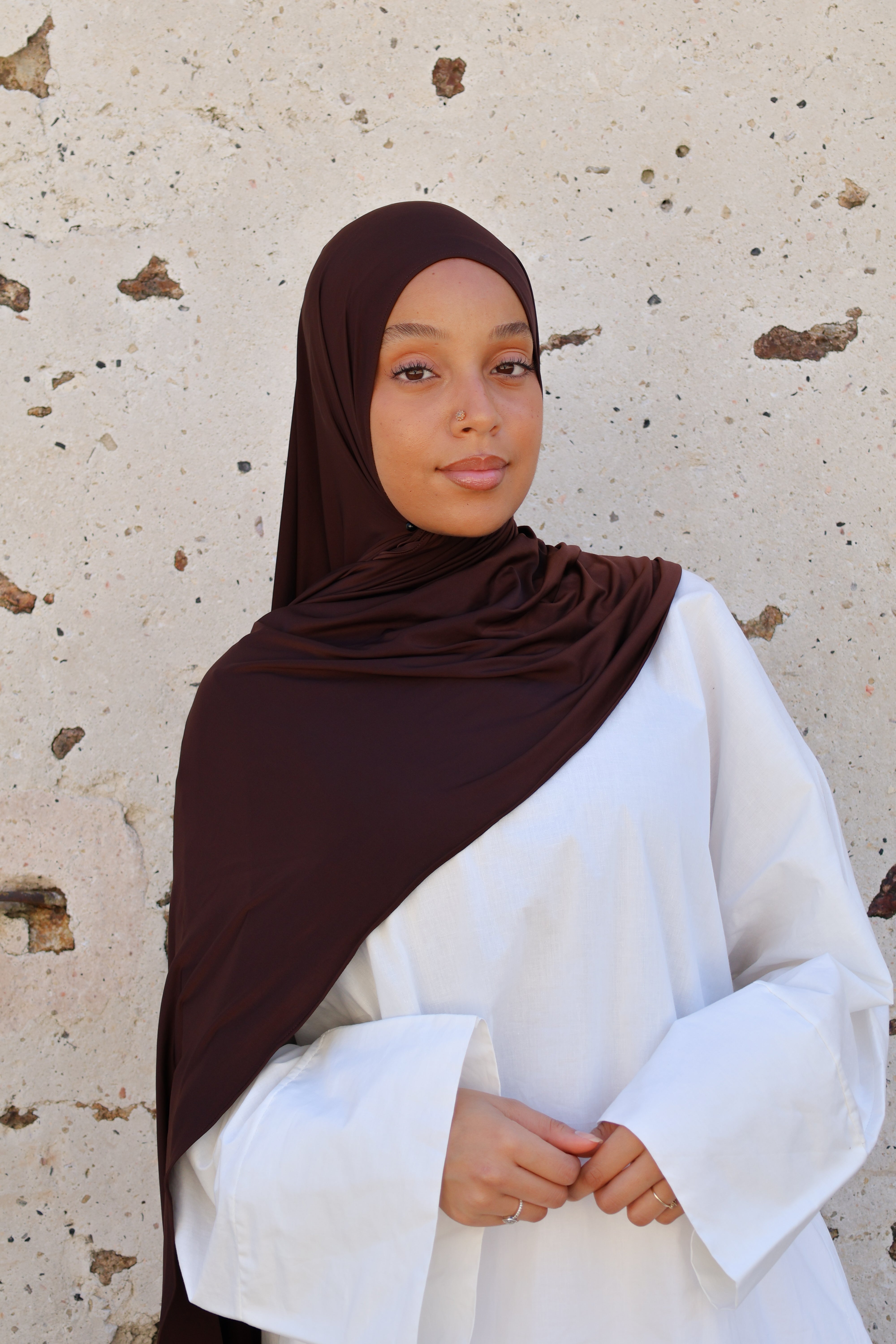 Hijab en jersey fluide - Chocolate