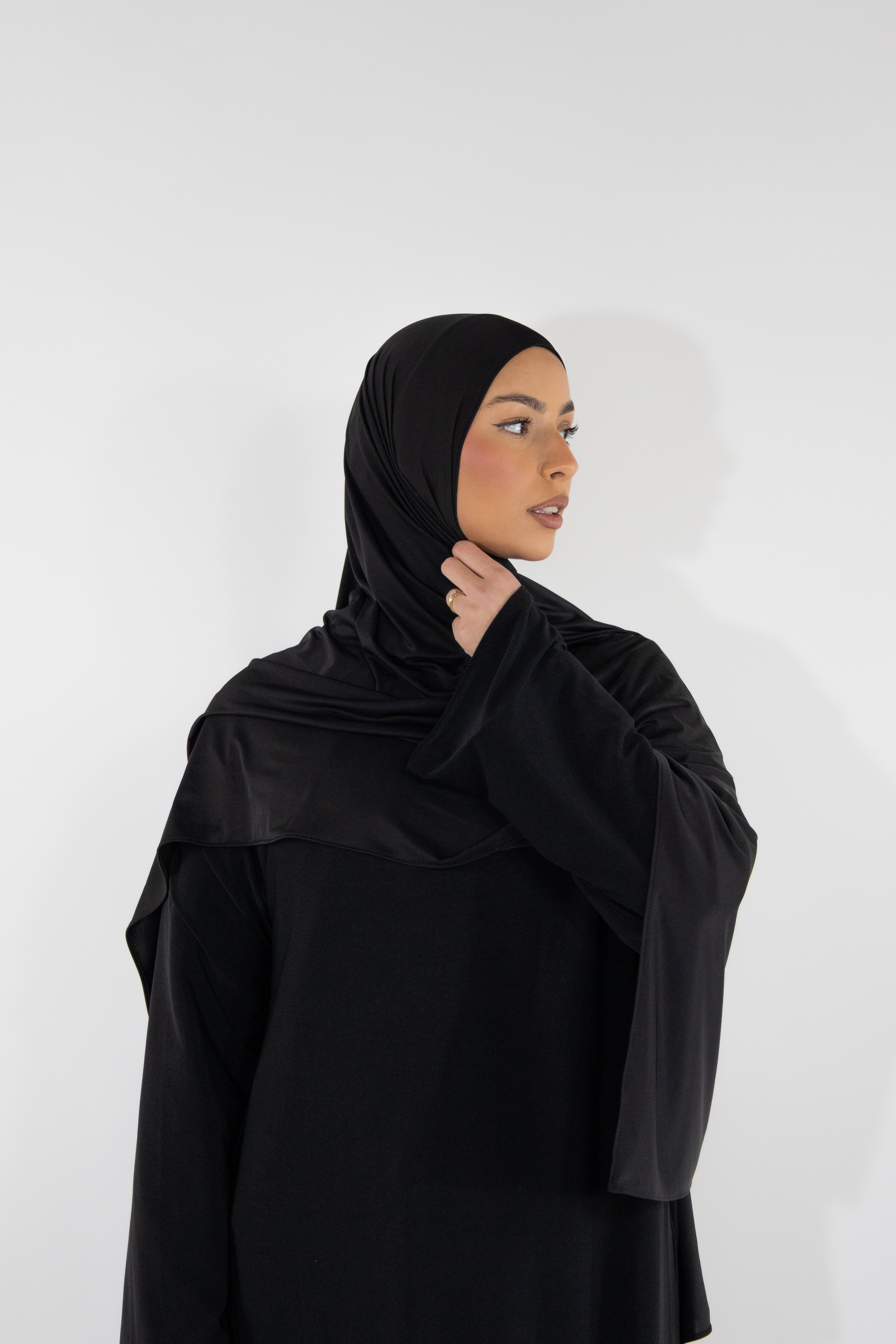 Hijab en jersey fluide - Black