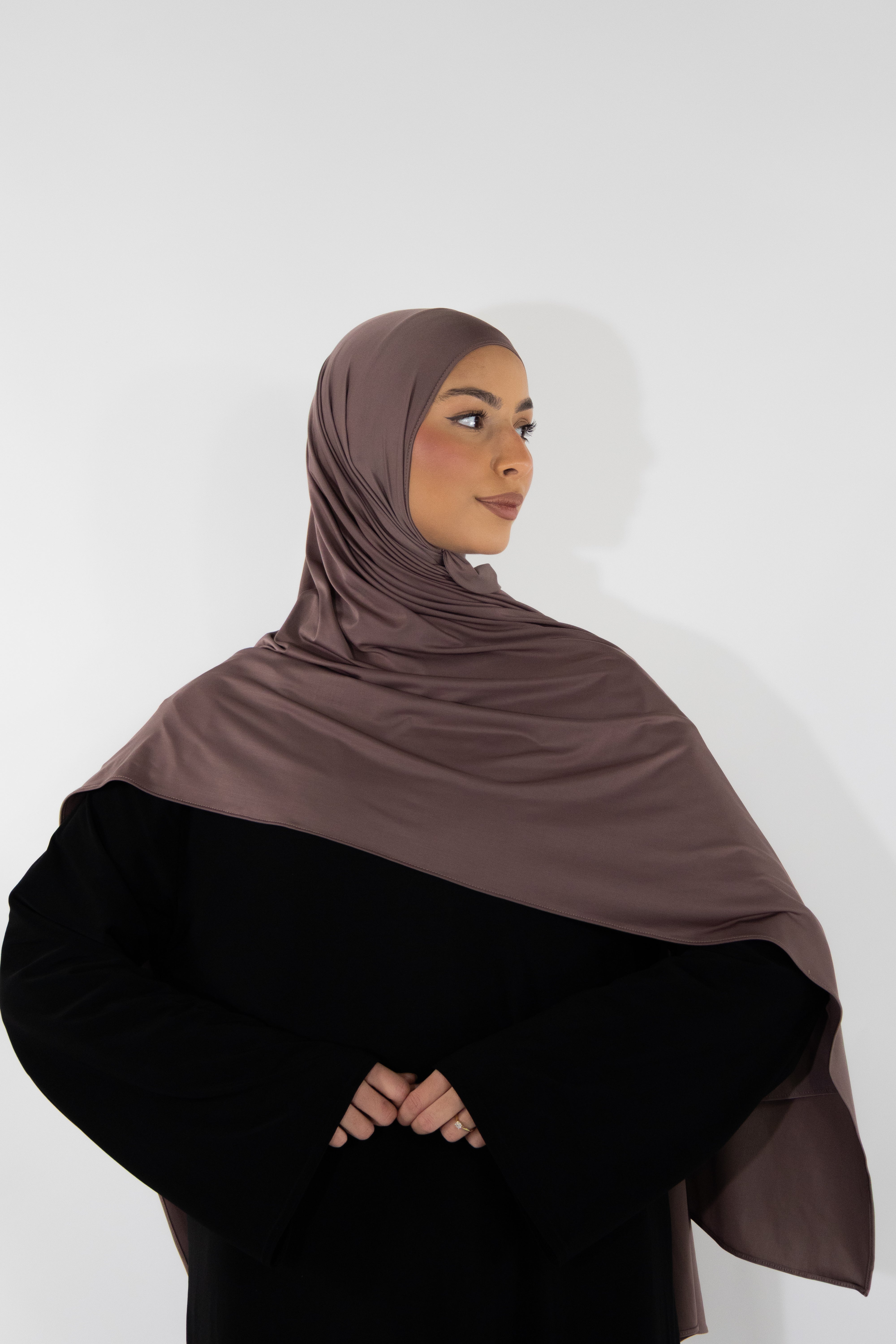 Hijab en jersey fluide - Mocha