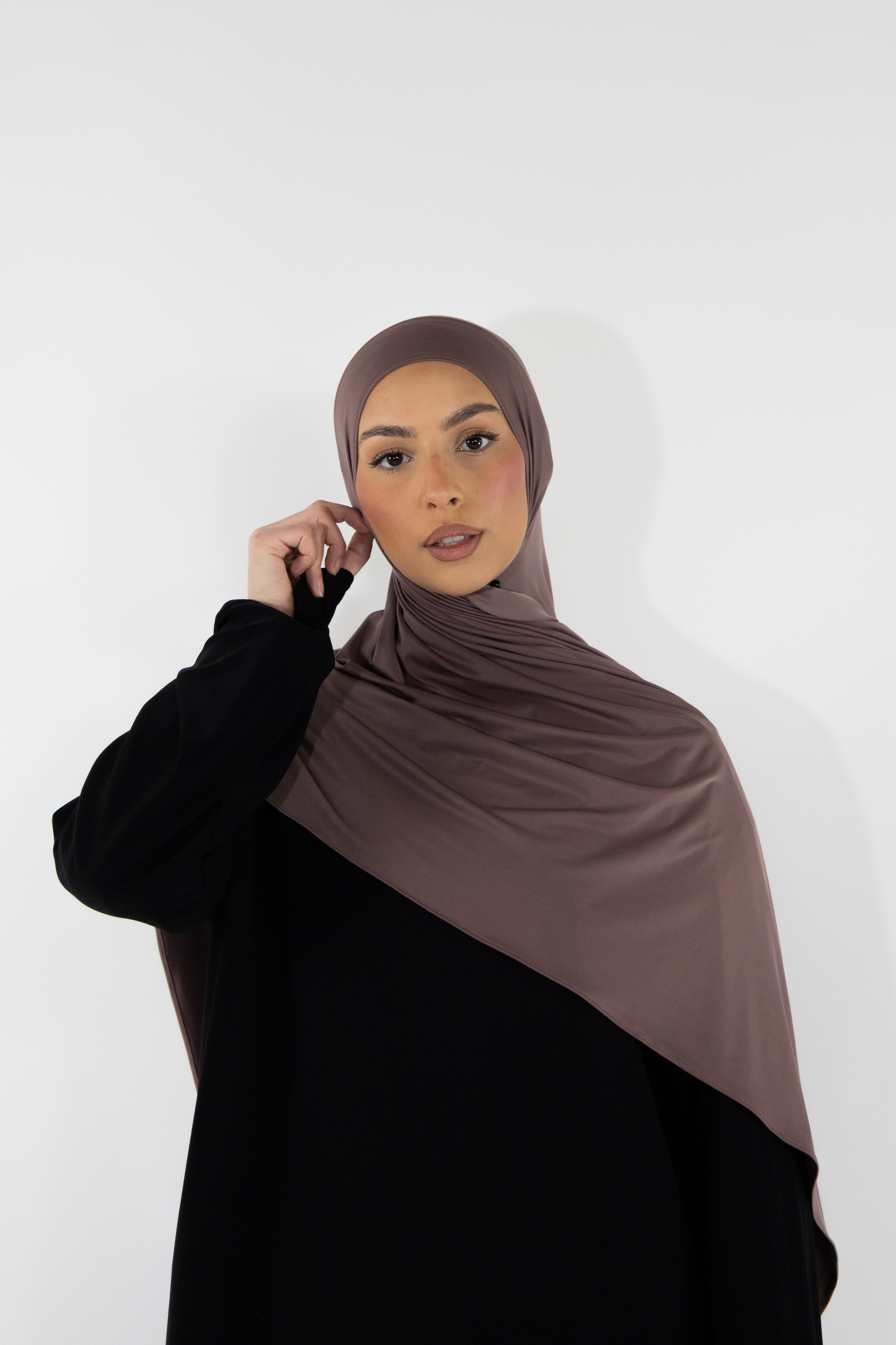 Hijab en jersey fluide - Mocha