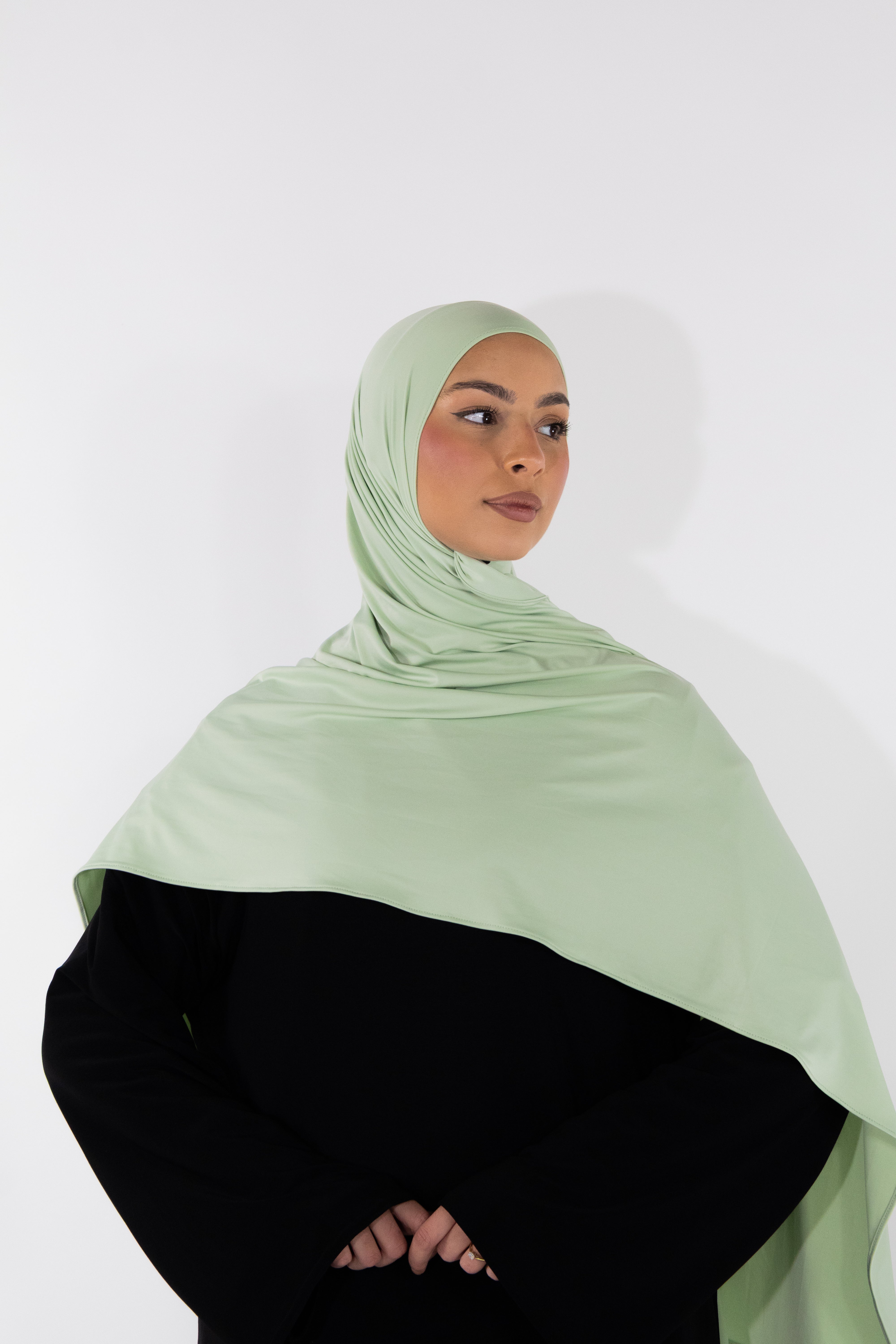 Hijab en jersey fluide - Aloe