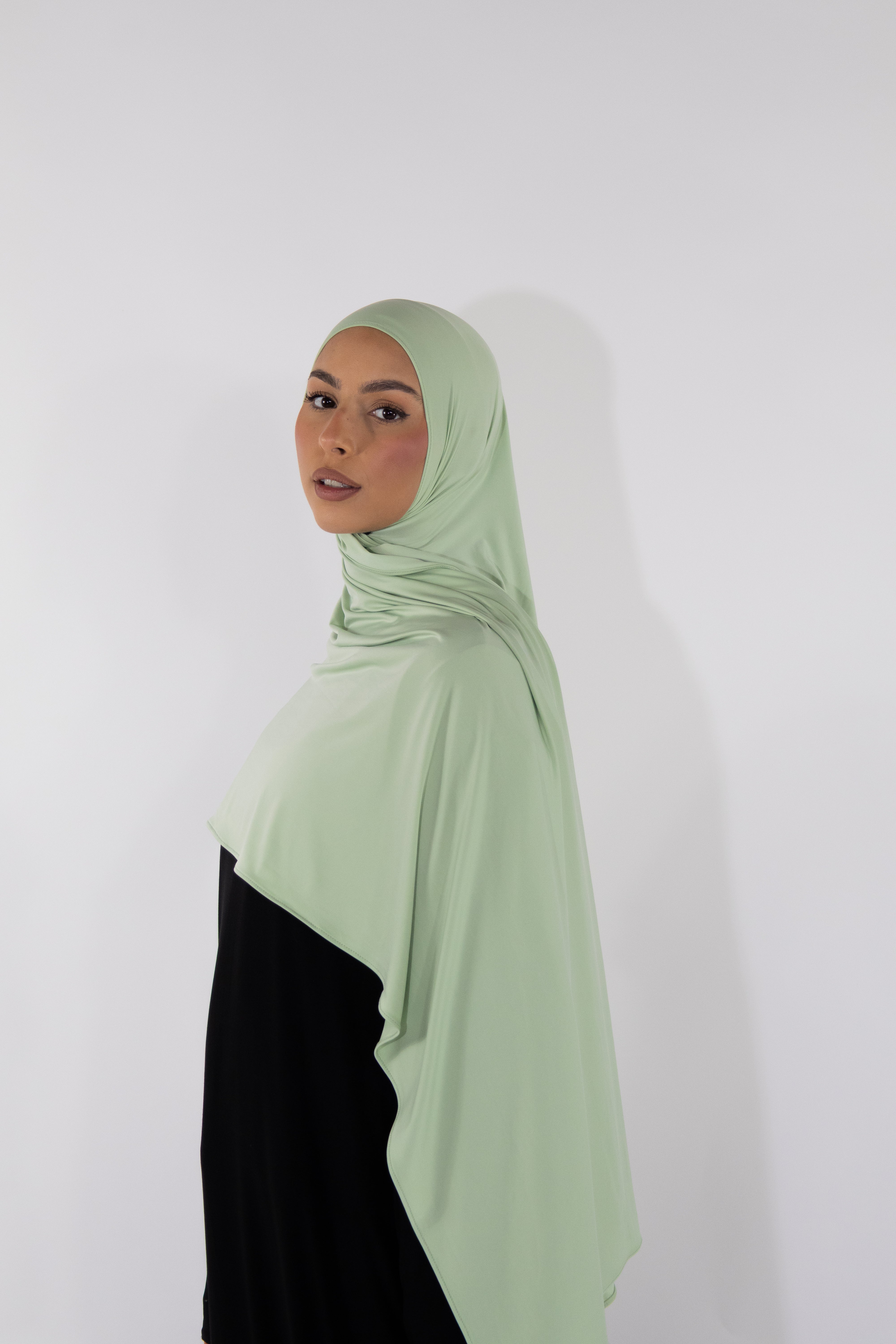 Hijab en jersey fluide - Aloe