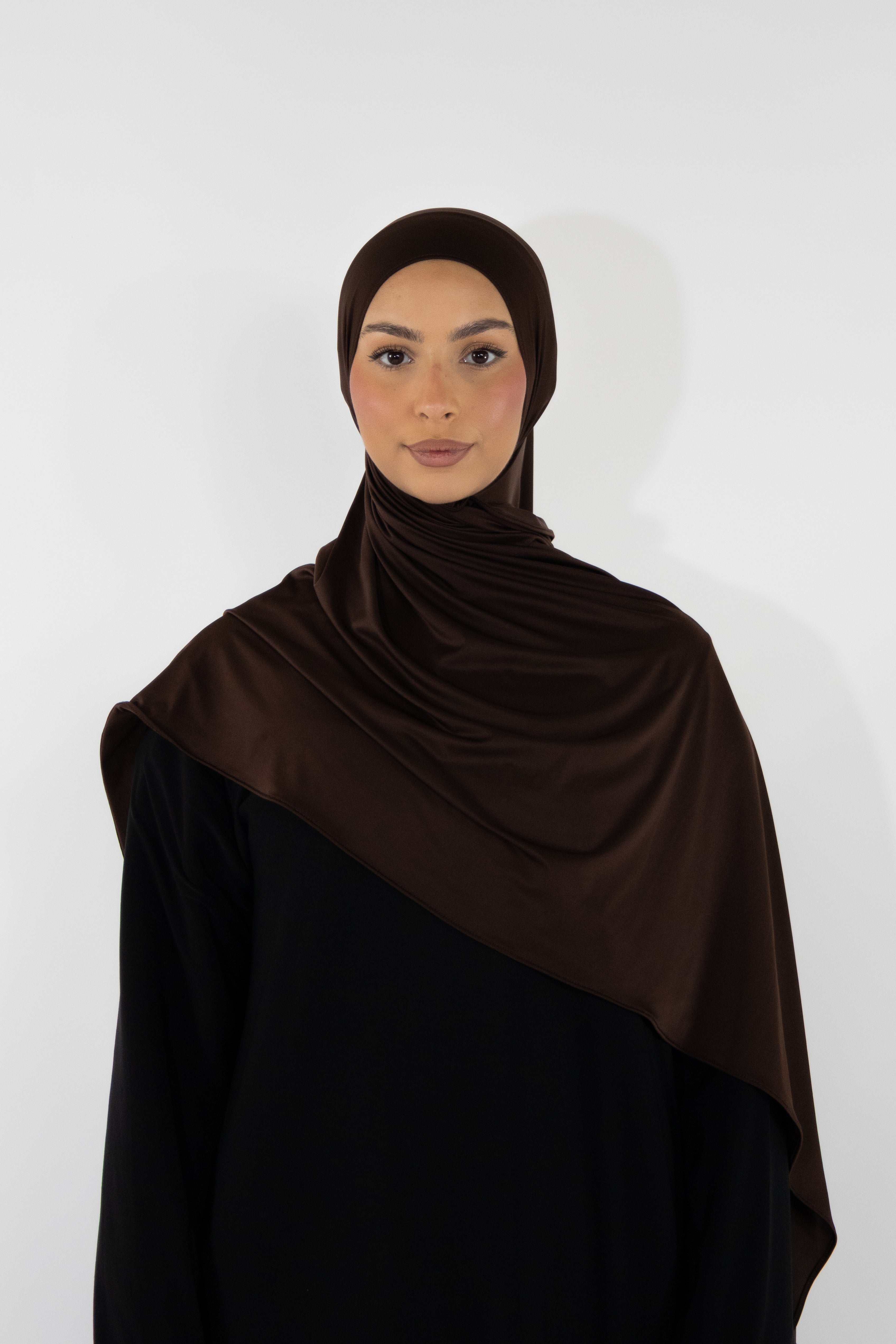 Hijab en jersey fluide - Chocolate