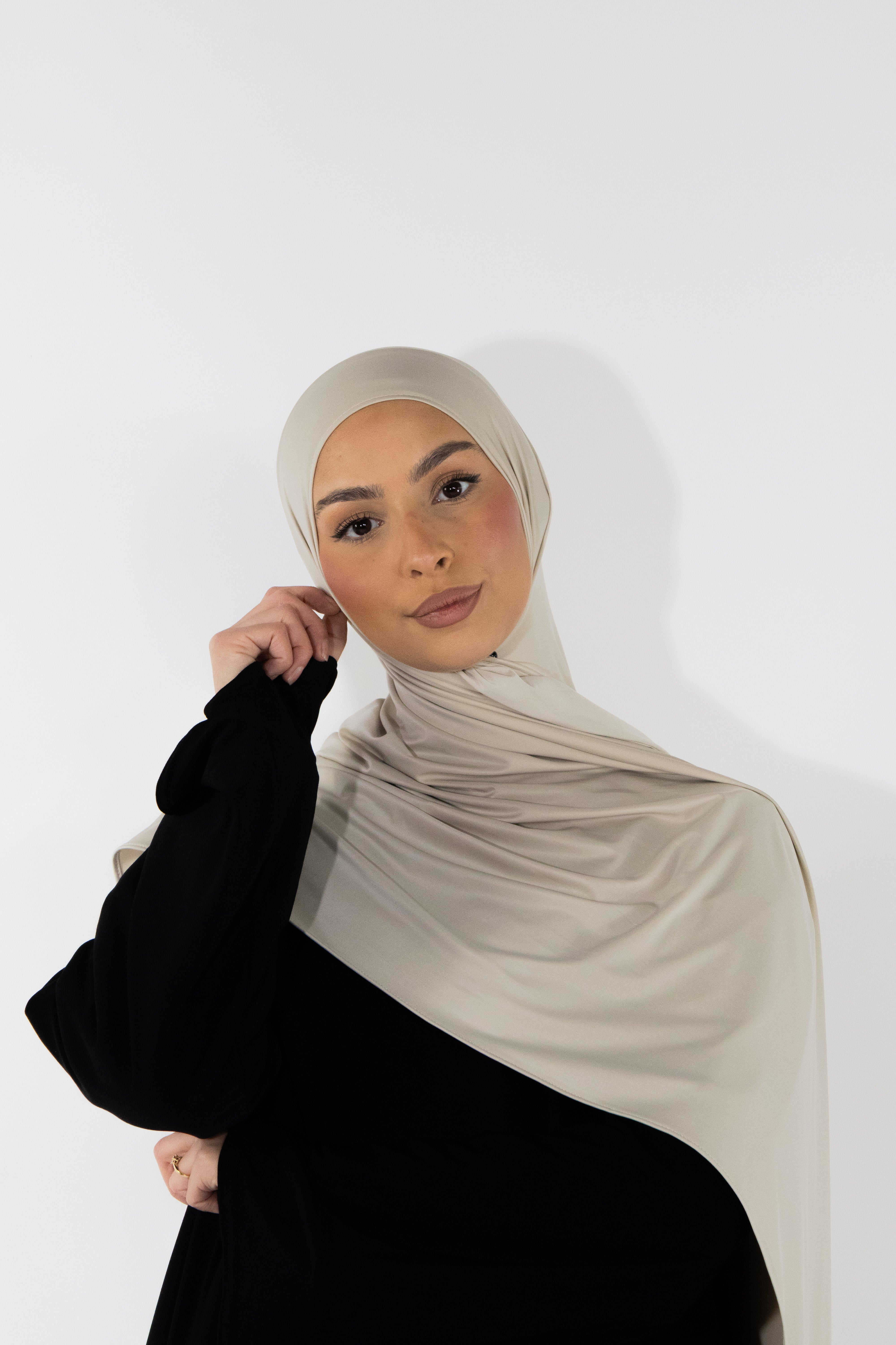 Flowing jersey hijab - Onyx