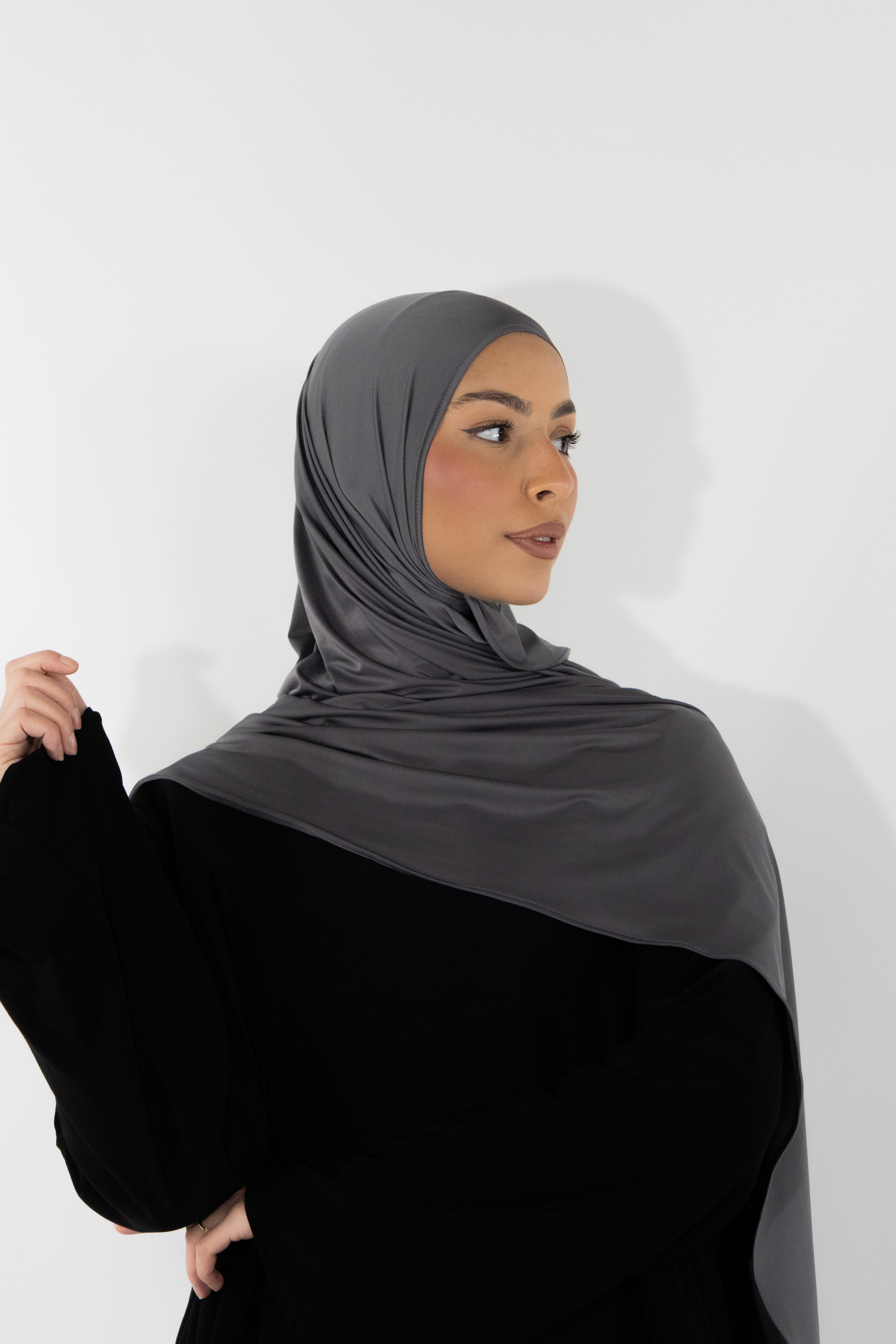 Hijab en jersey fluide - Graphite