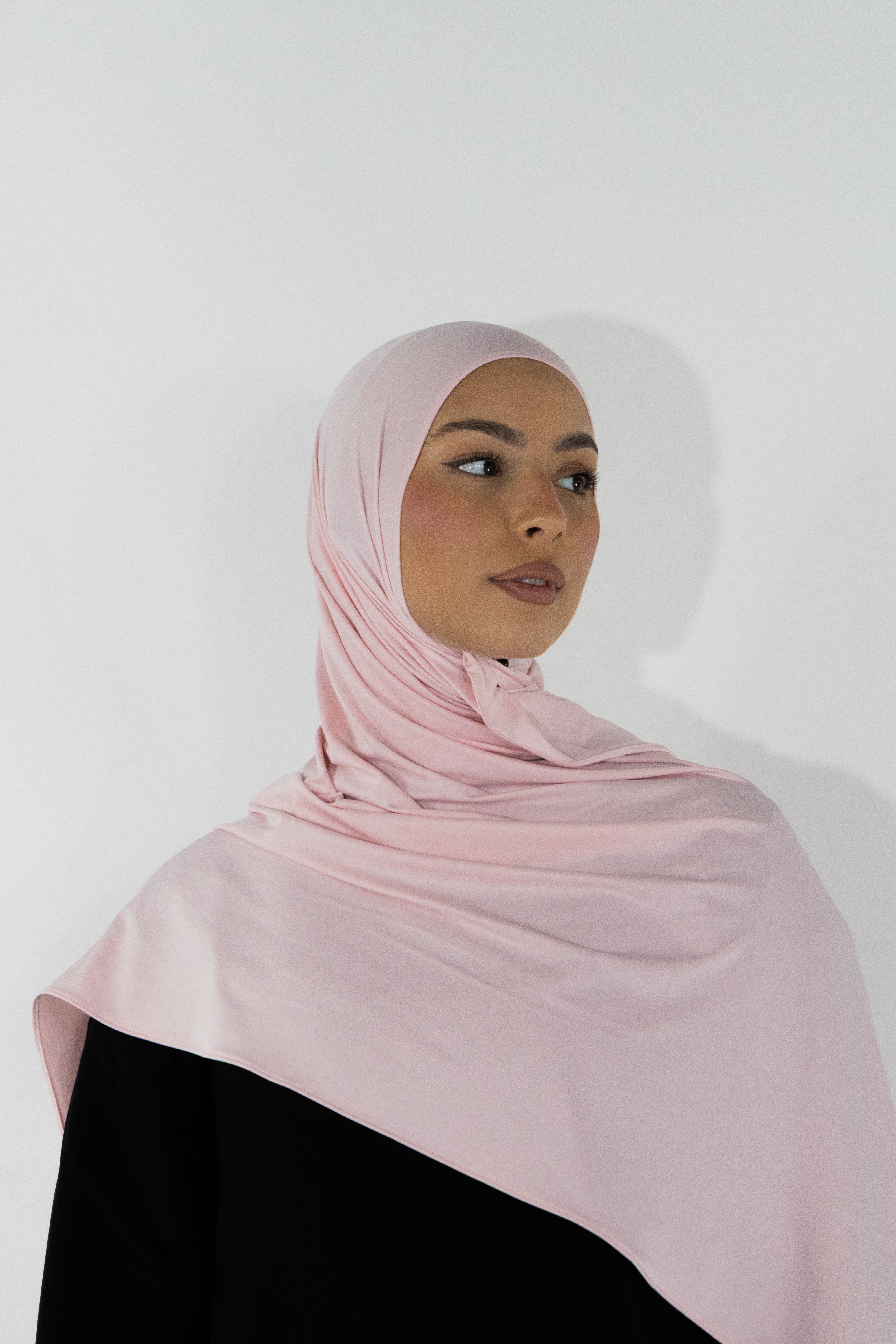 Flowing jersey hijab - Blush