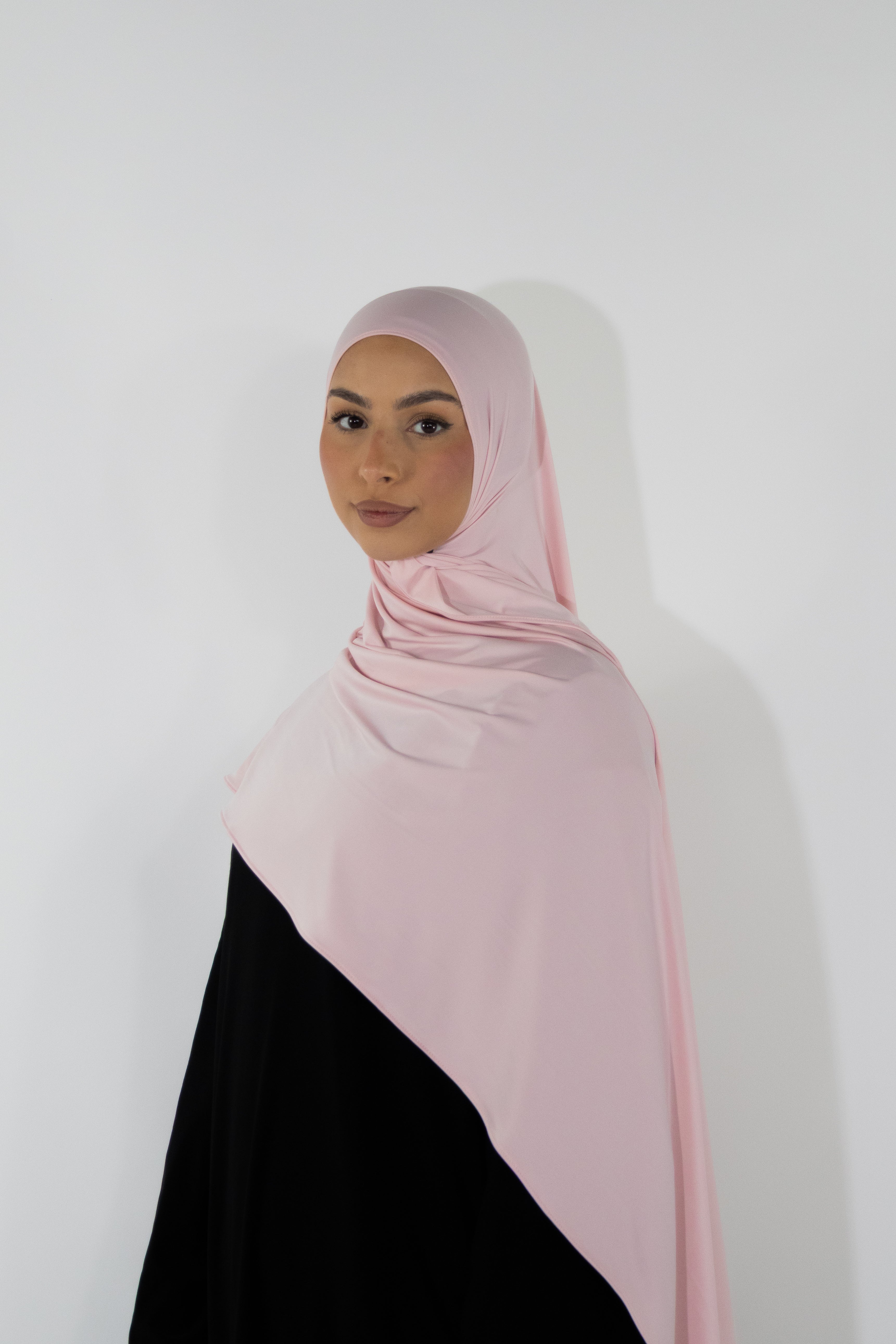 Flowing jersey hijab - Blush