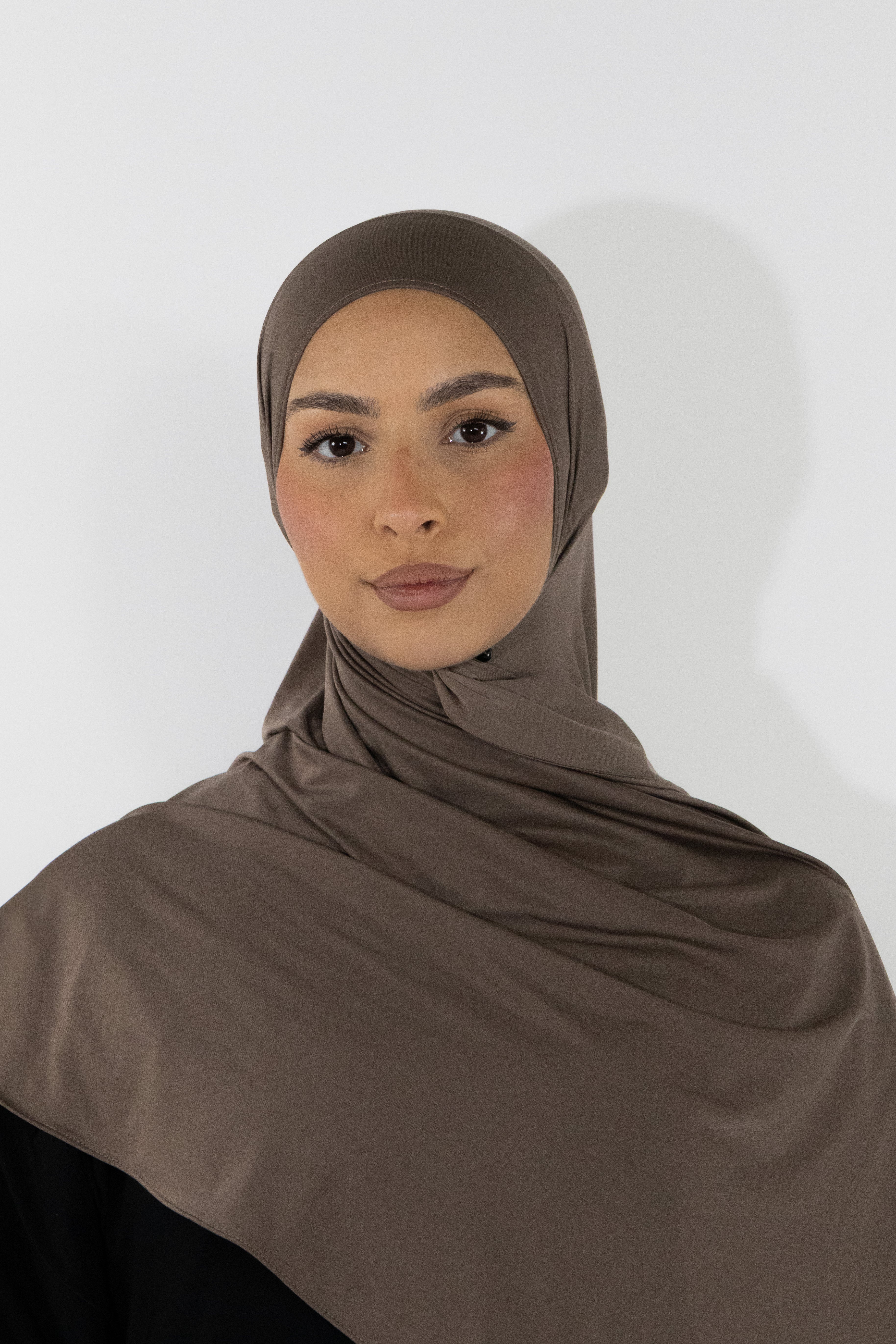 Hijab en jersey fluide - Walnut