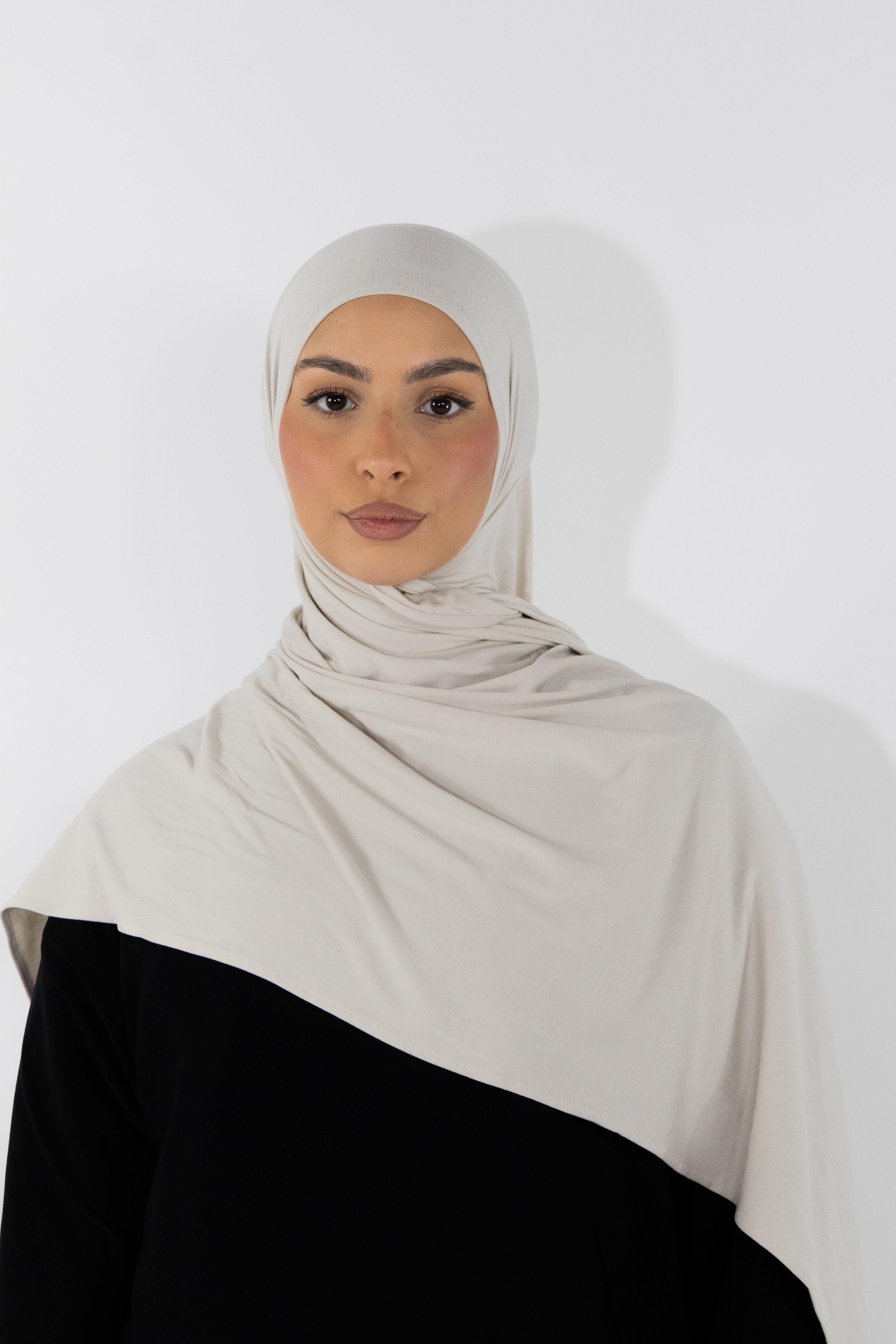 Hijab en jersey bamboo - Cream